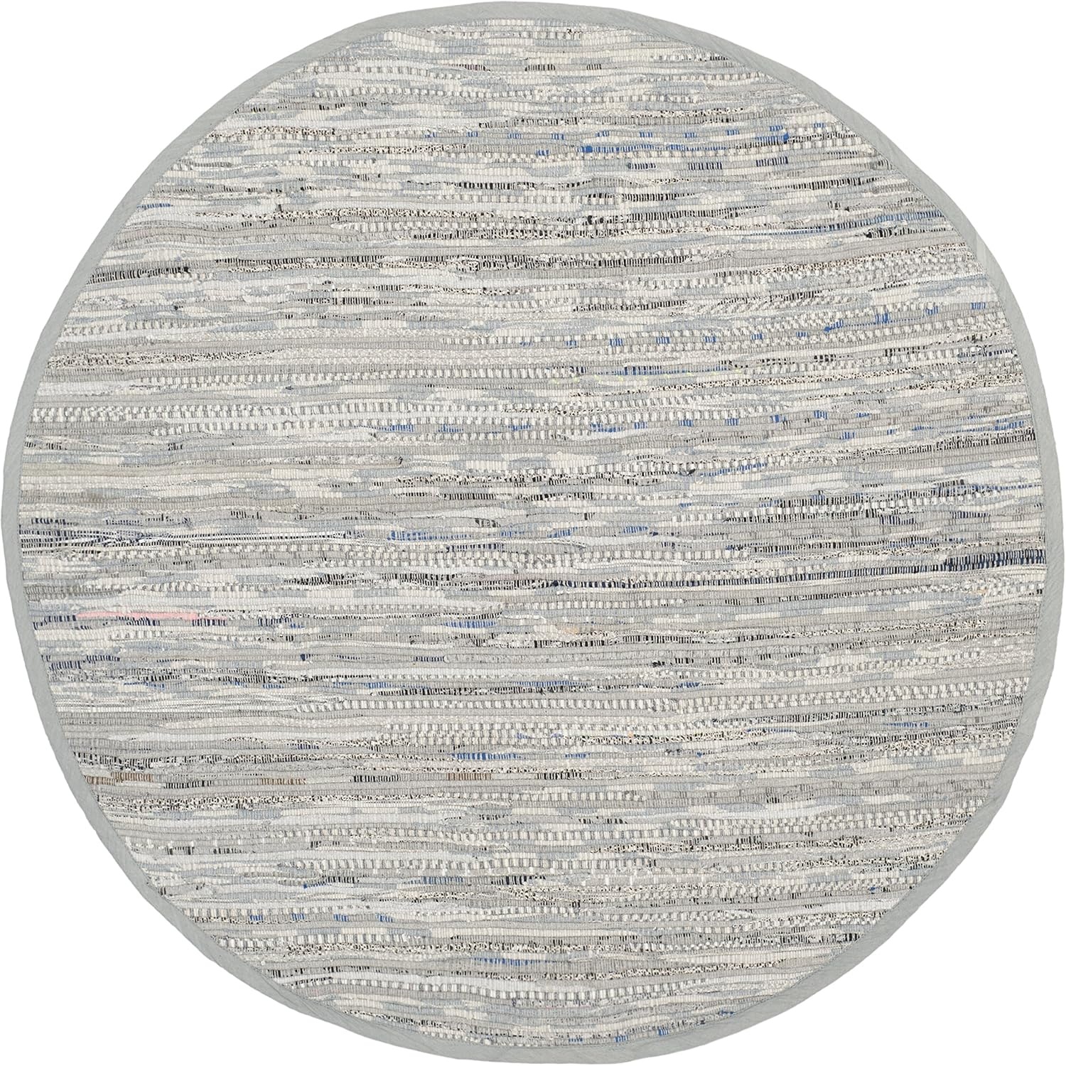 image:imageSAFAVIEH Rag Rug Collection Area Rug 8 x 10 Ivory amp Multi Handmade Boho Stripe Cotton Ideal for High Traffic Areas in Living Room Bedroom RAR121GGrey
