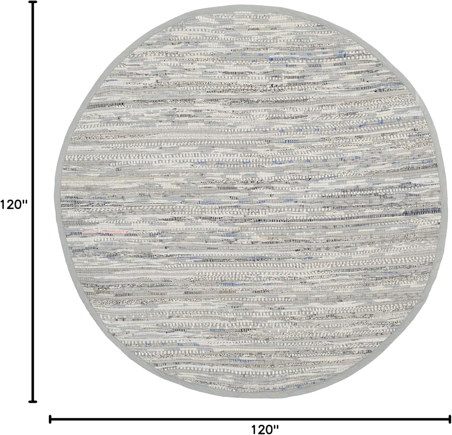 image:imageSAFAVIEH Rag Rug Collection Area Rug 8 x 10 Ivory amp Multi Handmade Boho Stripe Cotton Ideal for High Traffic Areas in Living Room Bedroom RAR121GGrey