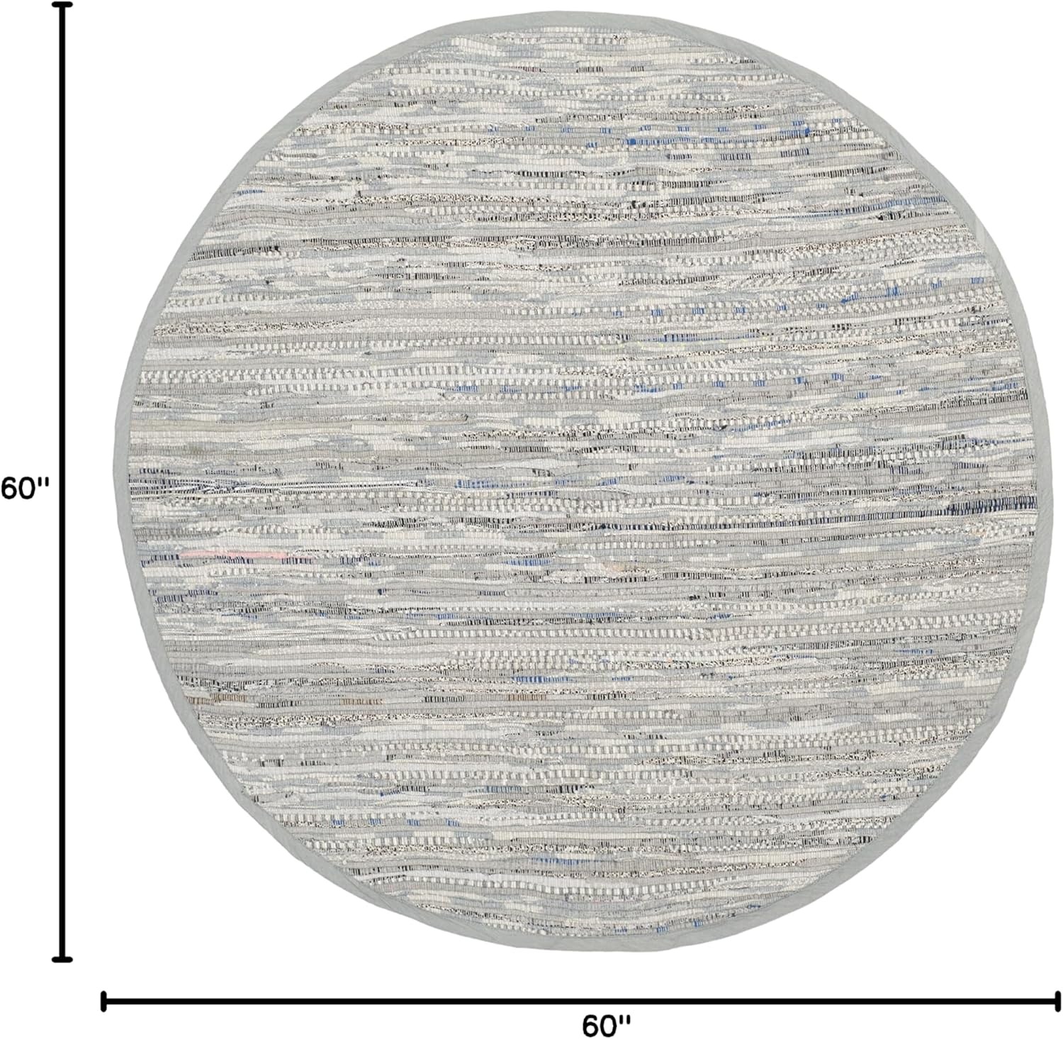 image:imageSAFAVIEH Rag Rug Collection Area Rug 8 x 10 Ivory amp Multi Handmade Boho Stripe Cotton Ideal for High Traffic Areas in Living Room Bedroom RAR121GGrey
