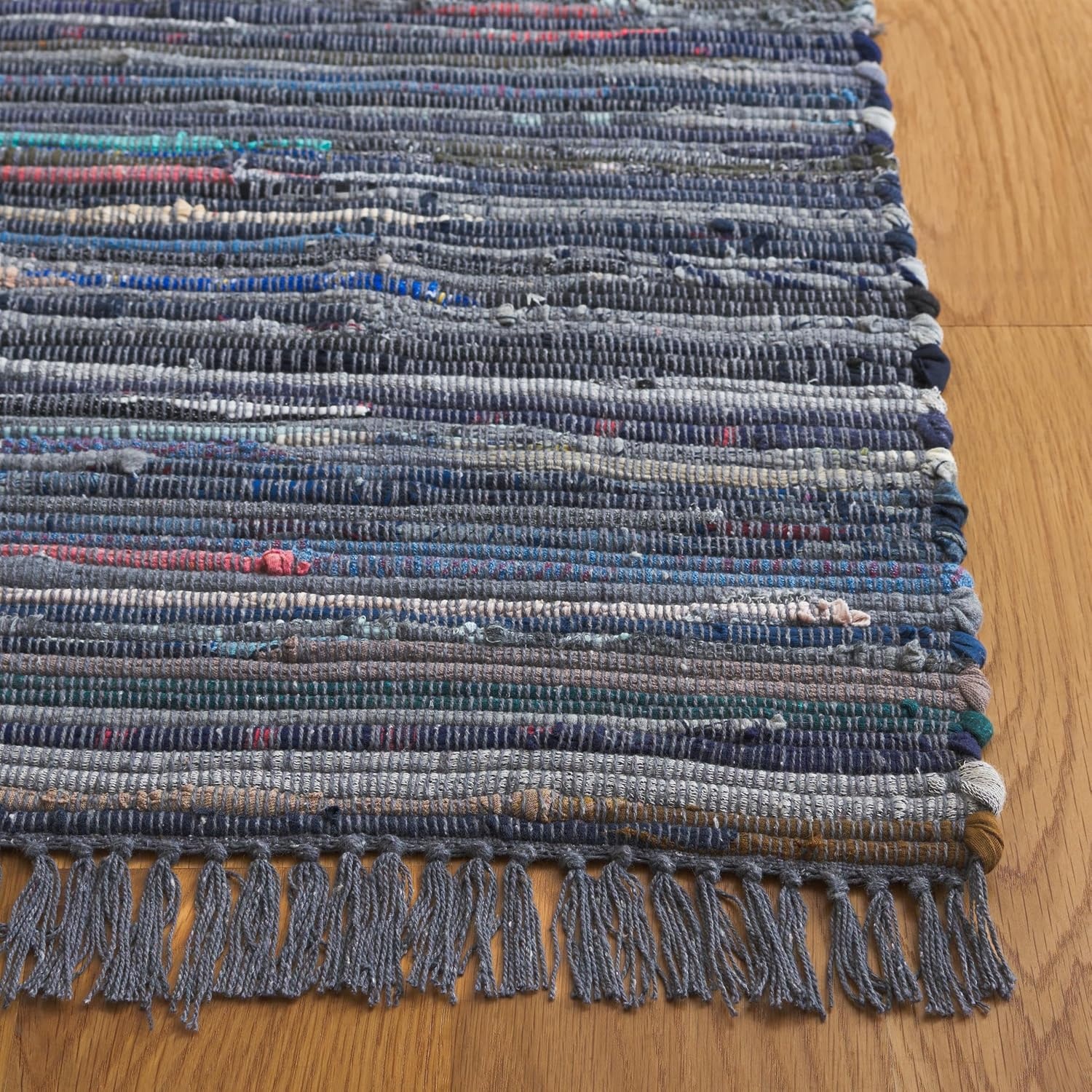 image:imageSAFAVIEH Rag Rug Collection Area Rug 8 x 10 Ivory amp Multi Handmade Boho Stripe Cotton Ideal for High Traffic Areas in Living Room Bedroom RAR121GInkMulti