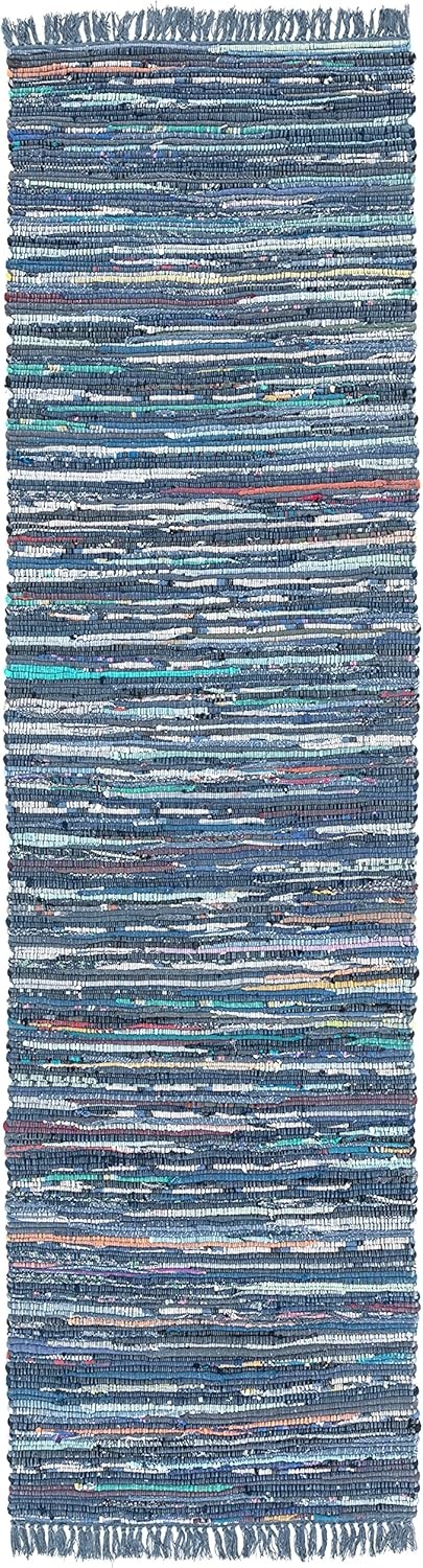 image:imageSAFAVIEH Rag Rug Collection Area Rug 8 x 10 Ivory amp Multi Handmade Boho Stripe Cotton Ideal for High Traffic Areas in Living Room Bedroom RAR121GInkMulti