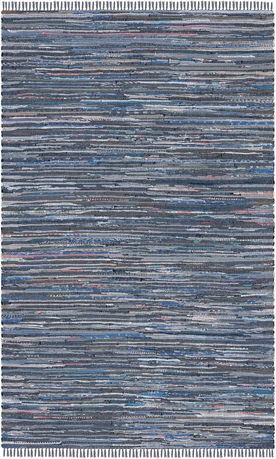 image:imageSAFAVIEH Rag Rug Collection Area Rug 8 x 10 Ivory amp Multi Handmade Boho Stripe Cotton Ideal for High Traffic Areas in Living Room Bedroom RAR121GInkMulti