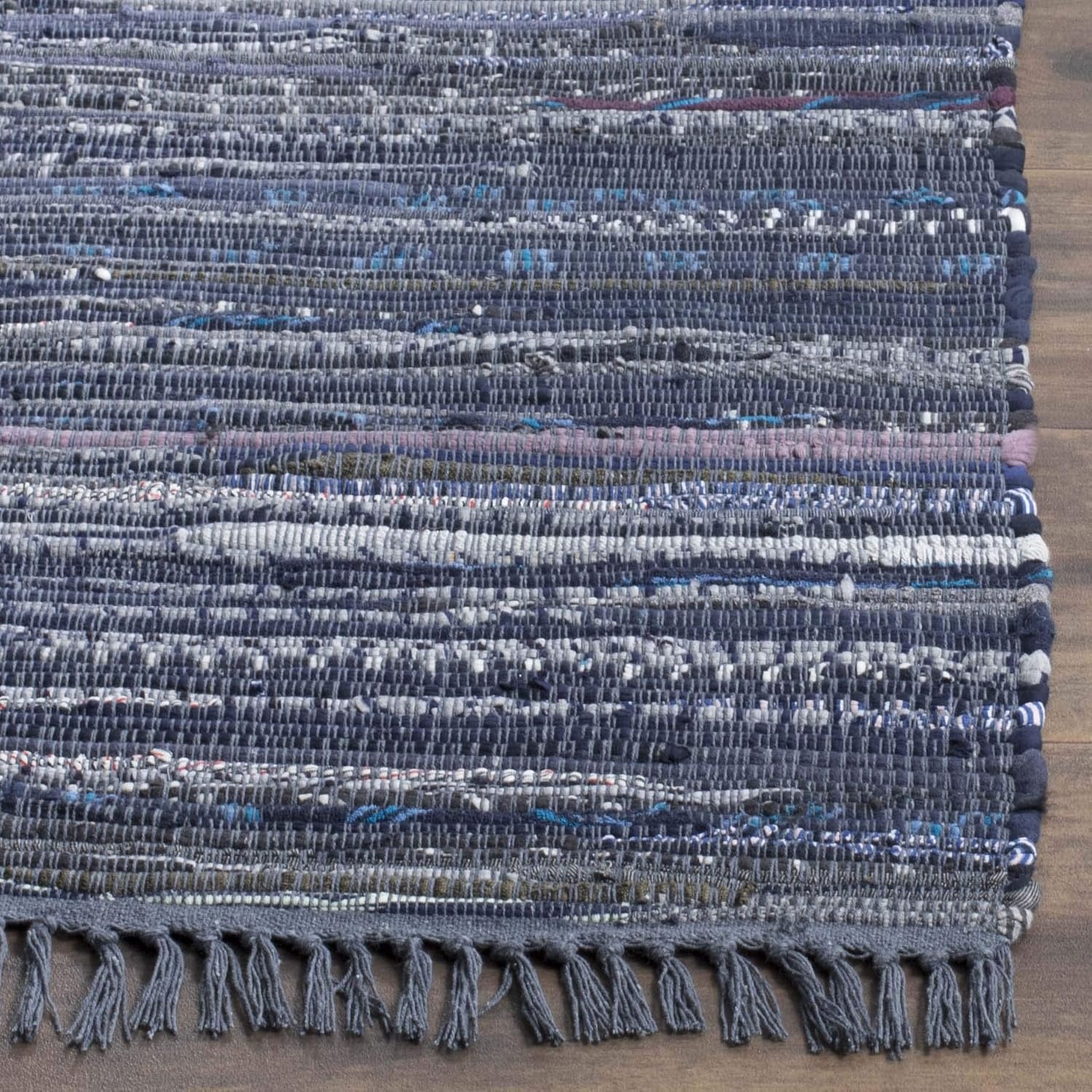 image:imageSAFAVIEH Rag Rug Collection Area Rug 8 x 10 Ivory amp Multi Handmade Boho Stripe Cotton Ideal for High Traffic Areas in Living Room Bedroom RAR121GInkMulti