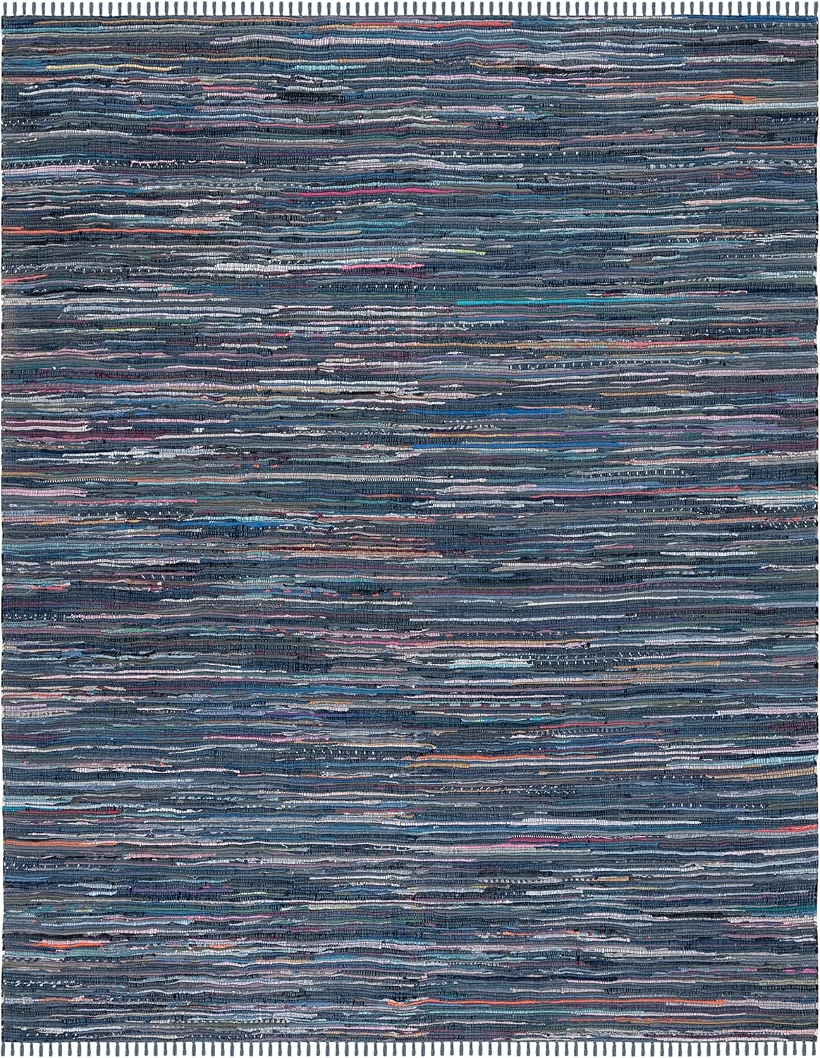 image:imageSAFAVIEH Rag Rug Collection Area Rug 8 x 10 Ivory amp Multi Handmade Boho Stripe Cotton Ideal for High Traffic Areas in Living Room Bedroom RAR121GInkMulti