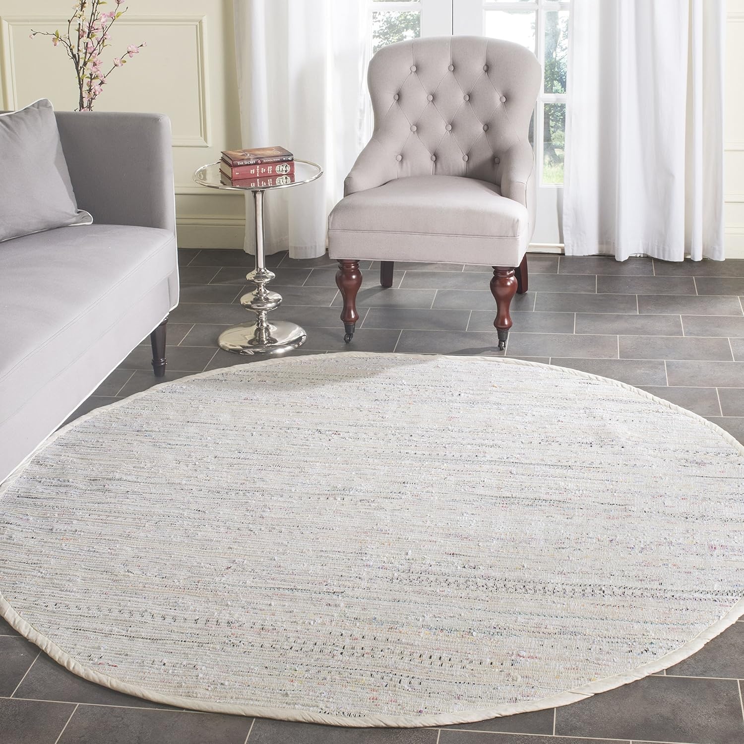 image:imageSAFAVIEH Rag Rug Collection Area Rug 8 x 10 Ivory amp Multi Handmade Boho Stripe Cotton Ideal for High Traffic Areas in Living Room Bedroom RAR121GIvoryMulti