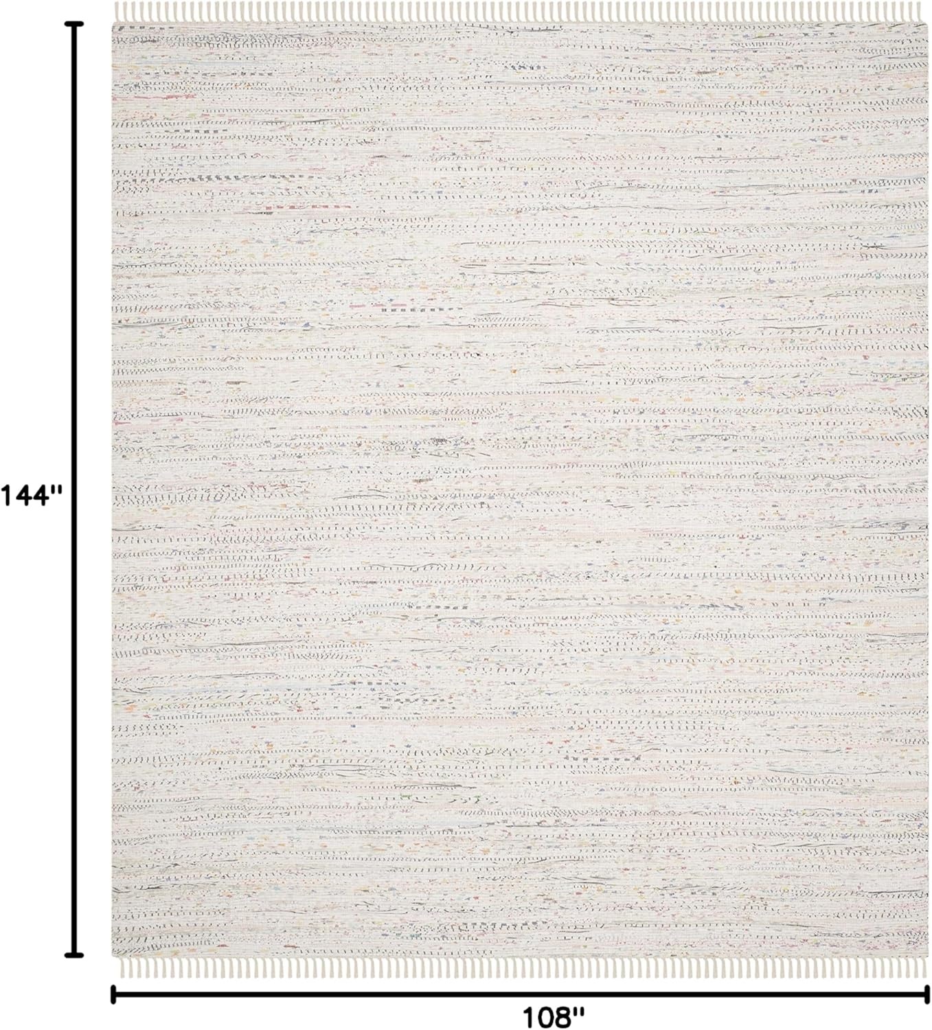 image:imageSAFAVIEH Rag Rug Collection Area Rug 8 x 10 Ivory amp Multi Handmade Boho Stripe Cotton Ideal for High Traffic Areas in Living Room Bedroom RAR121GIvoryMulti
