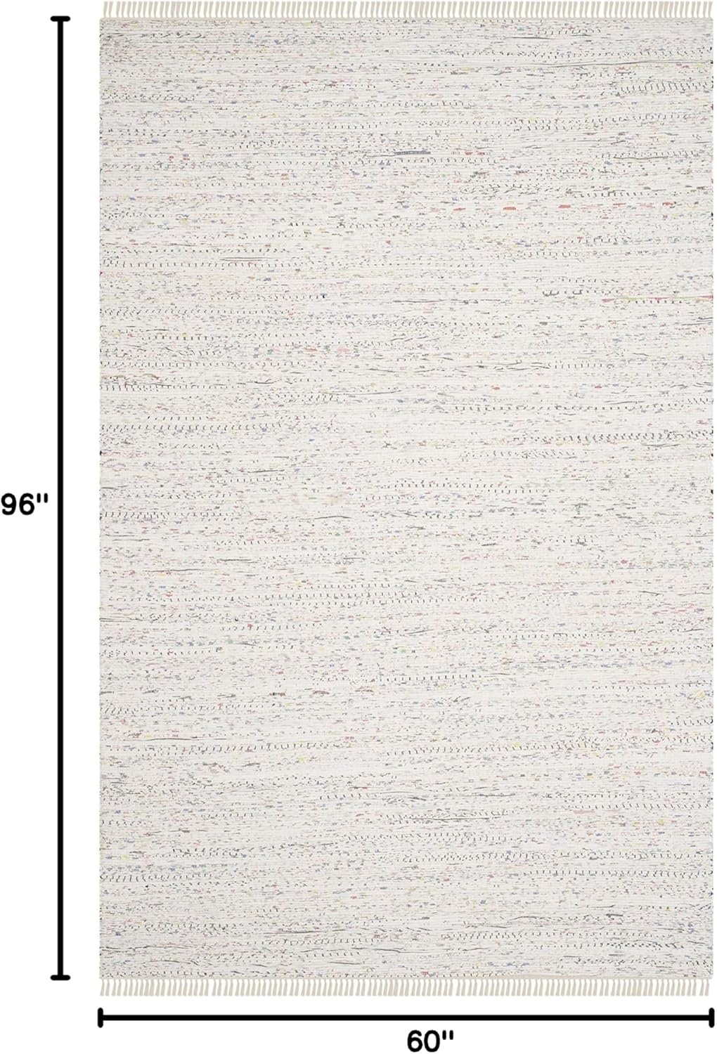 image:imageSAFAVIEH Rag Rug Collection Area Rug 8 x 10 Ivory amp Multi Handmade Boho Stripe Cotton Ideal for High Traffic Areas in Living Room Bedroom RAR121GIvoryMulti
