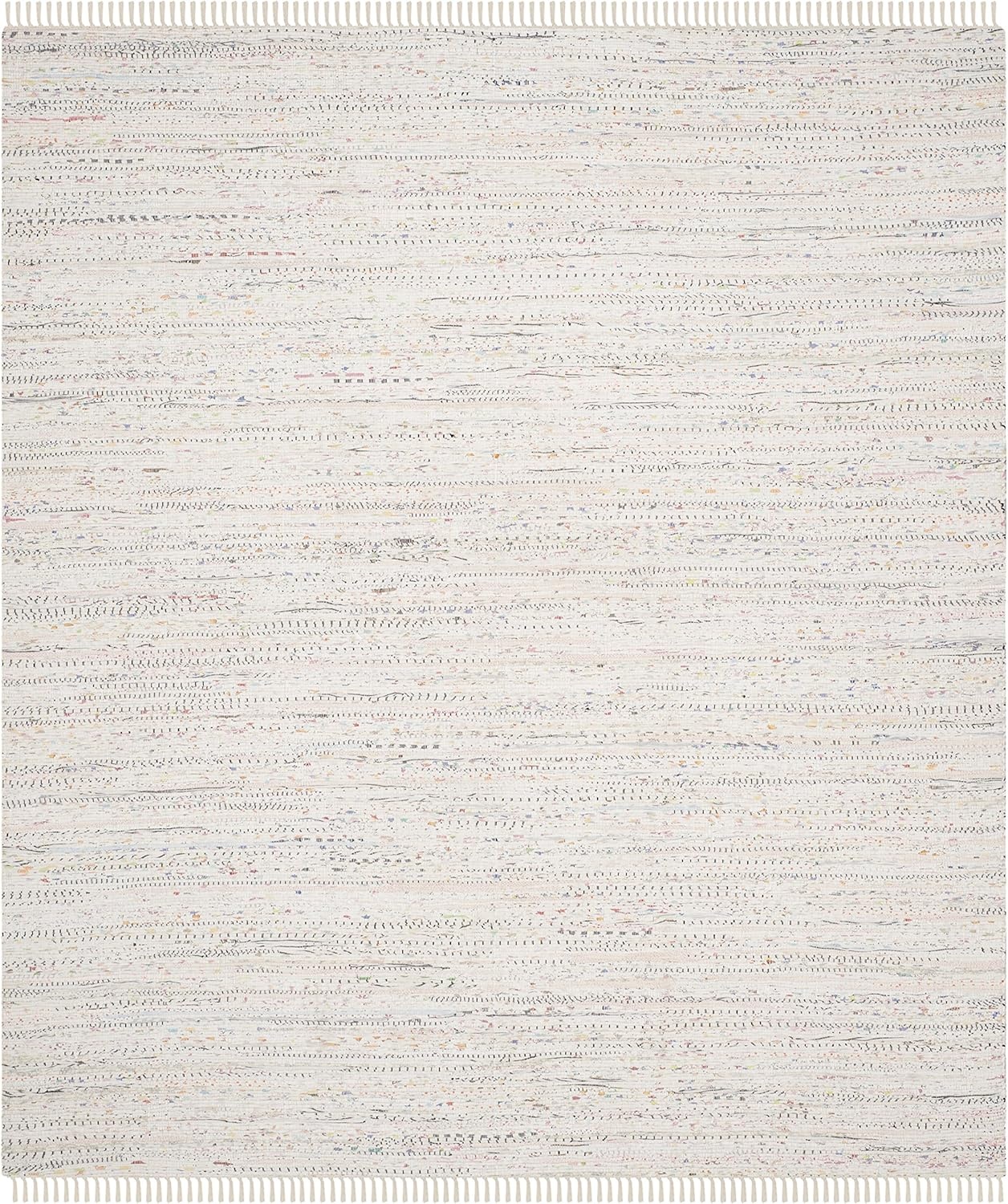 image:imageSAFAVIEH Rag Rug Collection Area Rug 8 x 10 Ivory amp Multi Handmade Boho Stripe Cotton Ideal for High Traffic Areas in Living Room Bedroom RAR121GIvoryMulti