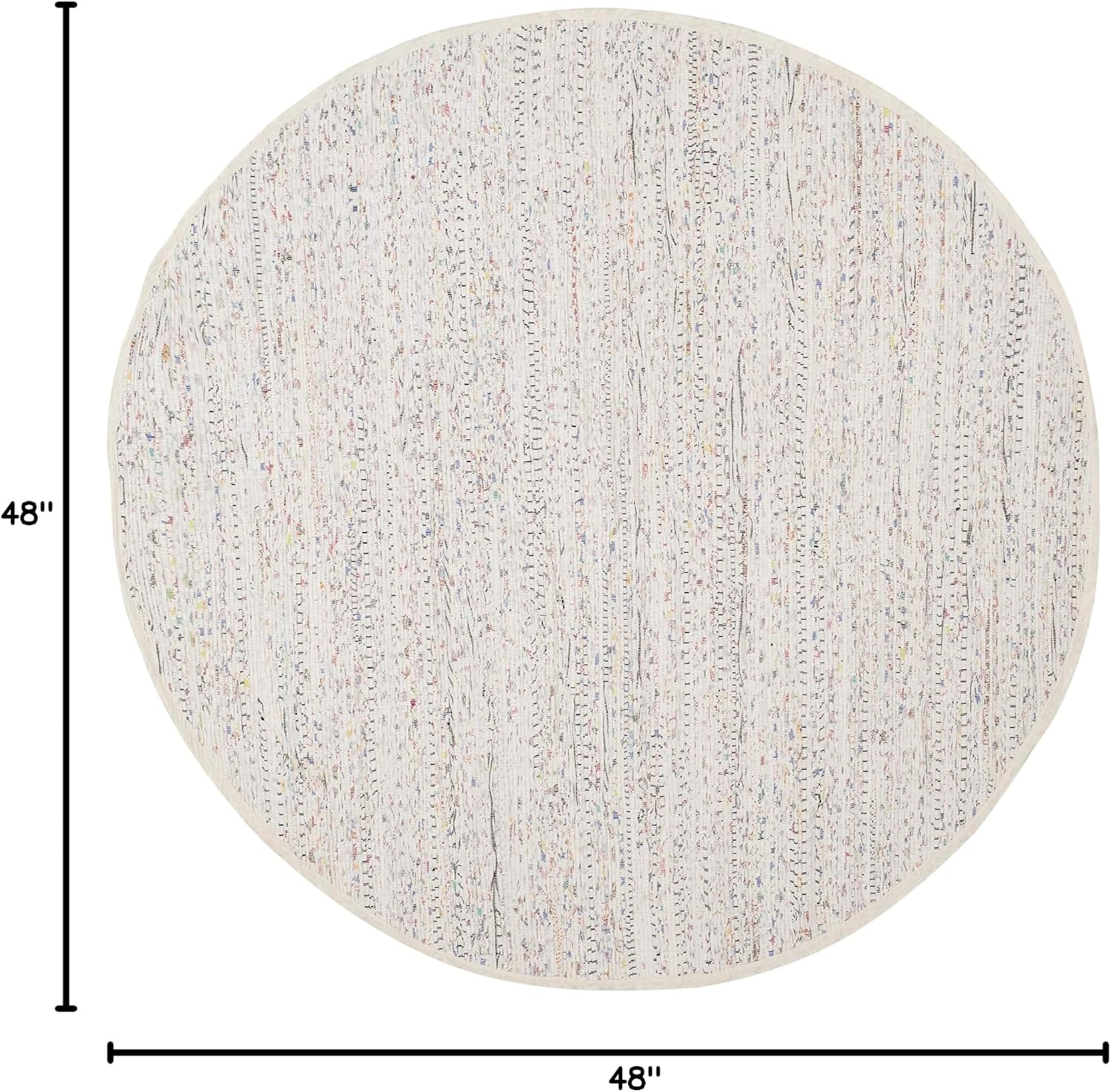 image:imageSAFAVIEH Rag Rug Collection Area Rug 8 x 10 Ivory amp Multi Handmade Boho Stripe Cotton Ideal for High Traffic Areas in Living Room Bedroom RAR121GIvoryMulti