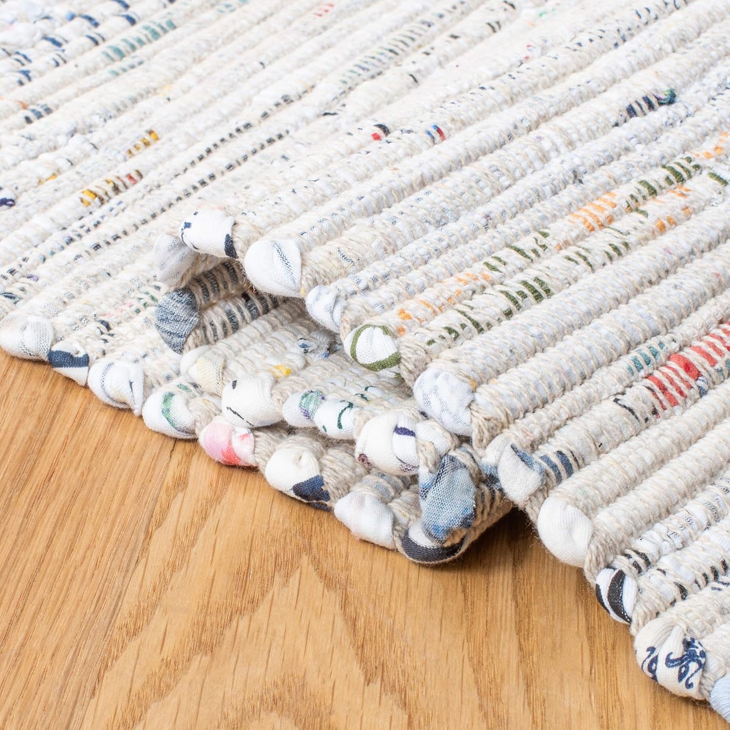 image:imageSAFAVIEH Rag Rug Collection Area Rug 8 x 10 Ivory amp Multi Handmade Boho Stripe Cotton Ideal for High Traffic Areas in Living Room Bedroom RAR121GIvoryMulti