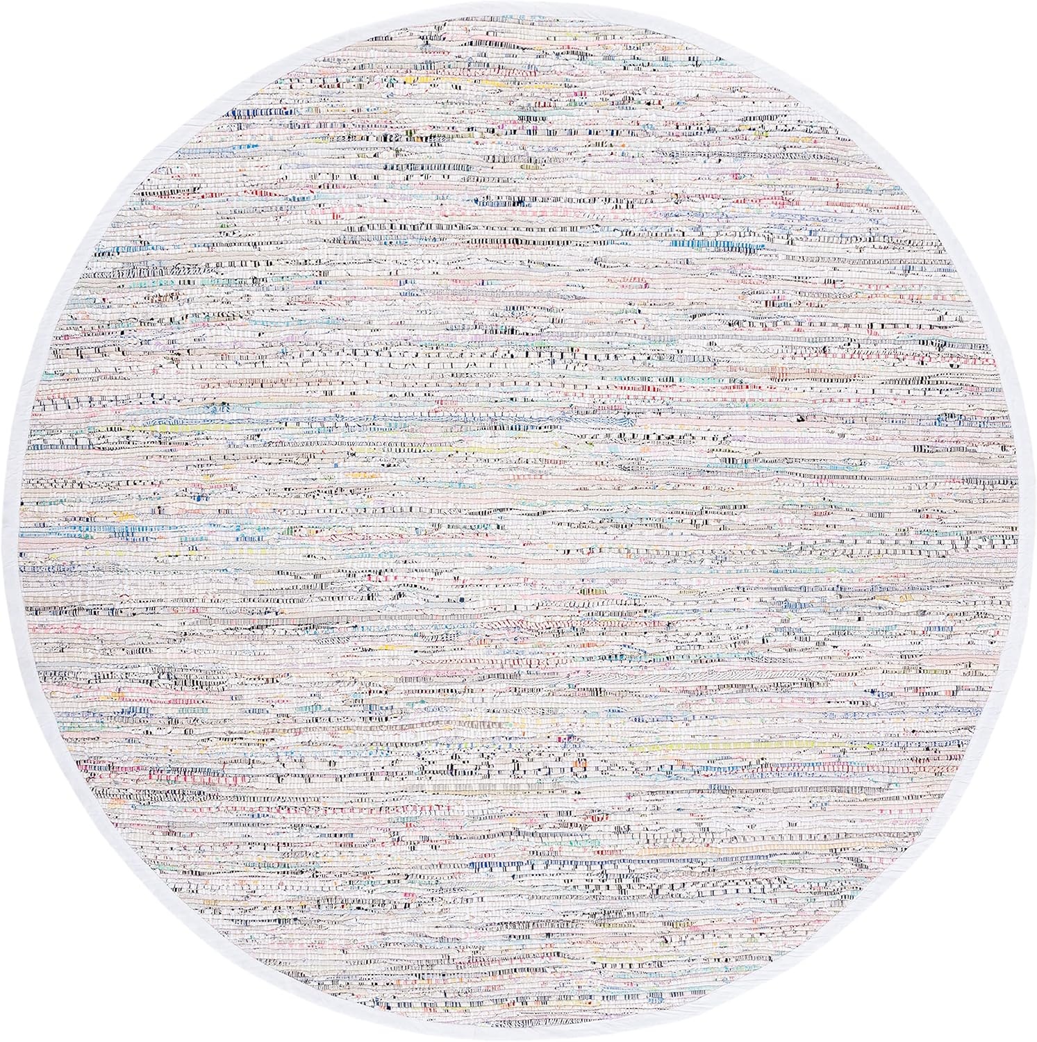 image:imageSAFAVIEH Rag Rug Collection Area Rug 8 x 10 Ivory amp Multi Handmade Boho Stripe Cotton Ideal for High Traffic Areas in Living Room Bedroom RAR121GIvoryMulti