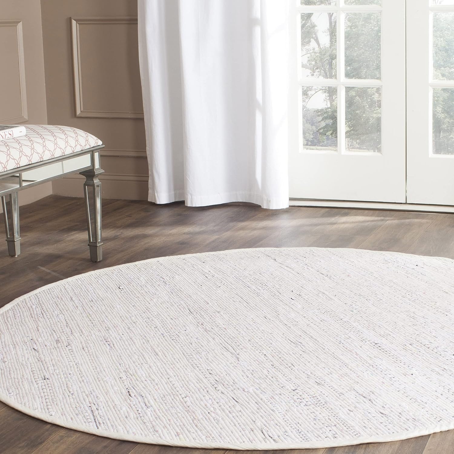 image:imageSAFAVIEH Rag Rug Collection Area Rug 8 x 10 Ivory amp Multi Handmade Boho Stripe Cotton Ideal for High Traffic Areas in Living Room Bedroom RAR121GIvoryMulti
