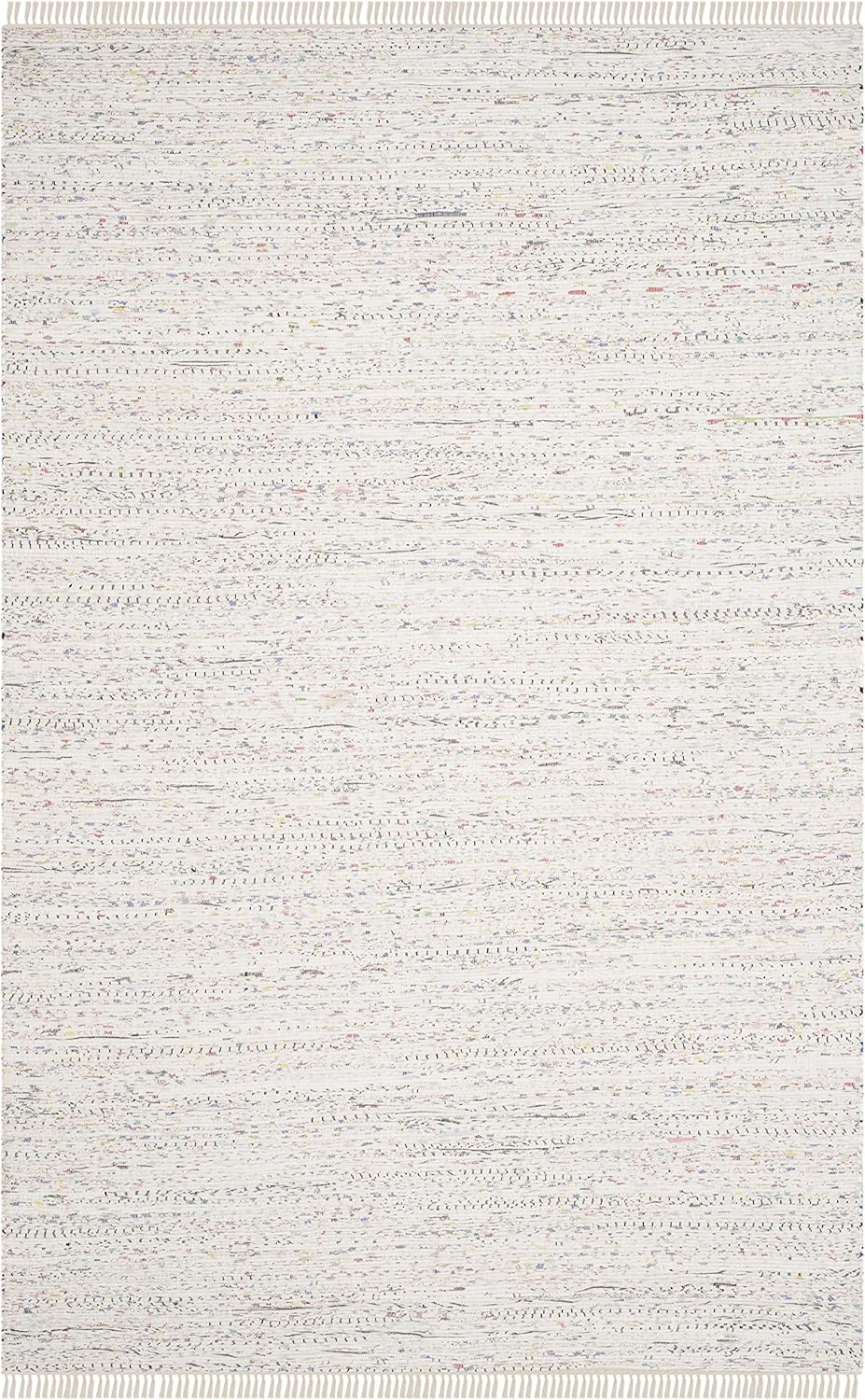 image:imageSAFAVIEH Rag Rug Collection Area Rug 8 x 10 Ivory amp Multi Handmade Boho Stripe Cotton Ideal for High Traffic Areas in Living Room Bedroom RAR121GIvoryMulti
