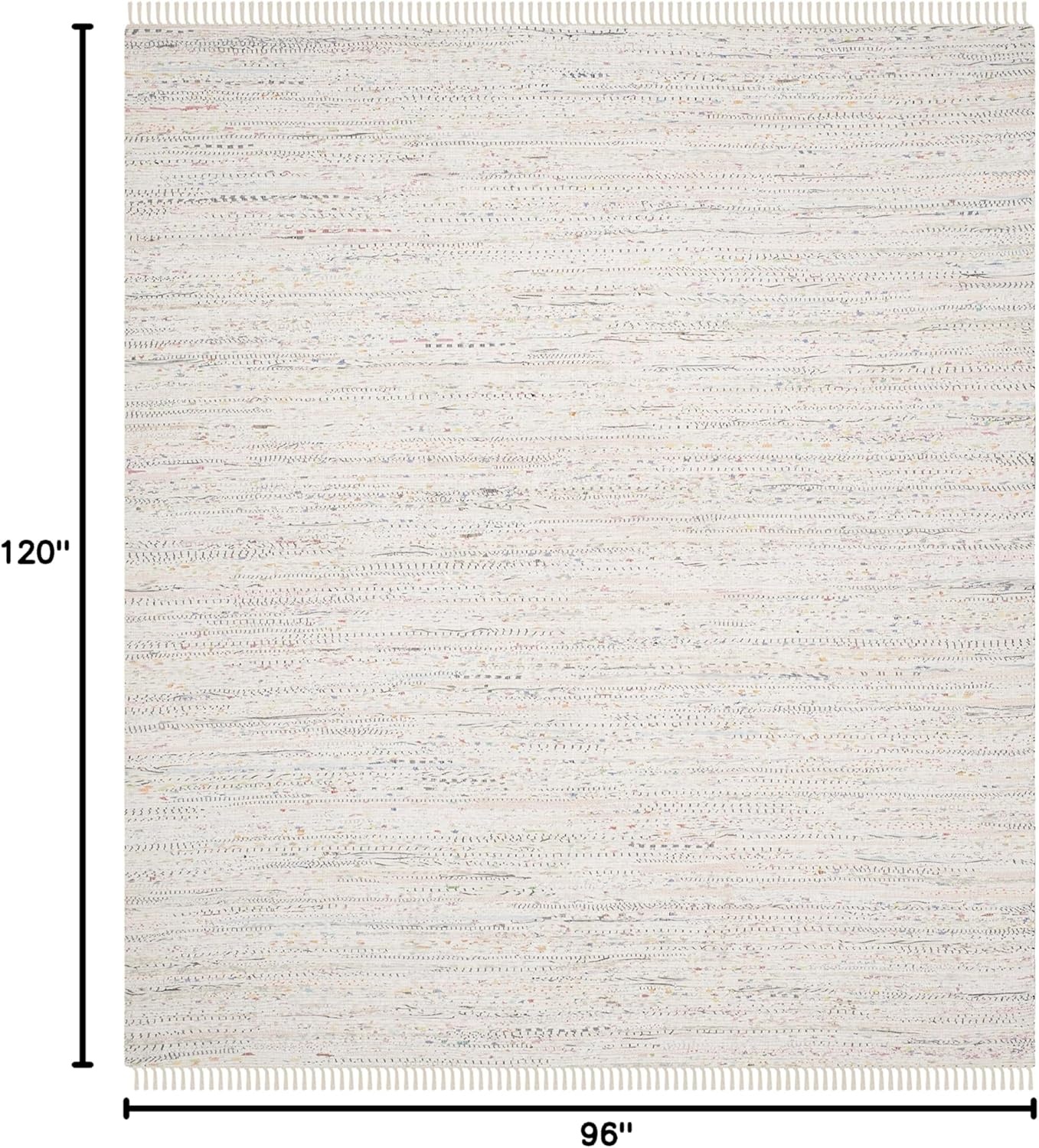 image:imageSAFAVIEH Rag Rug Collection Area Rug 8 x 10 Ivory amp Multi Handmade Boho Stripe Cotton Ideal for High Traffic Areas in Living Room Bedroom RAR121GIvoryMulti