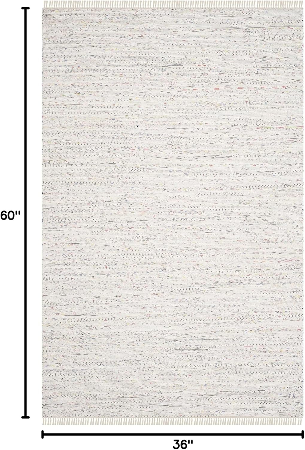 image:imageSAFAVIEH Rag Rug Collection Area Rug 8 x 10 Ivory amp Multi Handmade Boho Stripe Cotton Ideal for High Traffic Areas in Living Room Bedroom RAR121GIvoryMulti