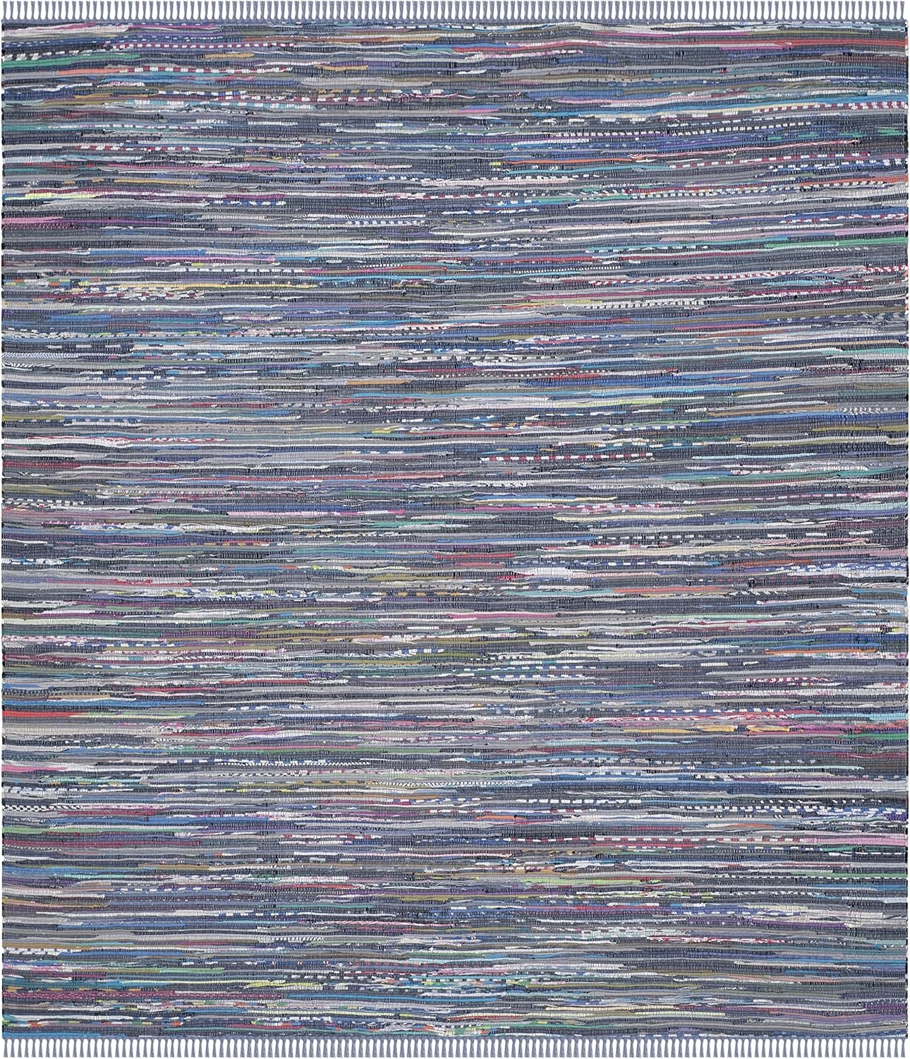 image:imageSAFAVIEH Rag Rug Collection Area Rug 8 x 10 Ivory amp Multi Handmade Boho Stripe Cotton Ideal for High Traffic Areas in Living Room Bedroom RAR121GPurpleMulti