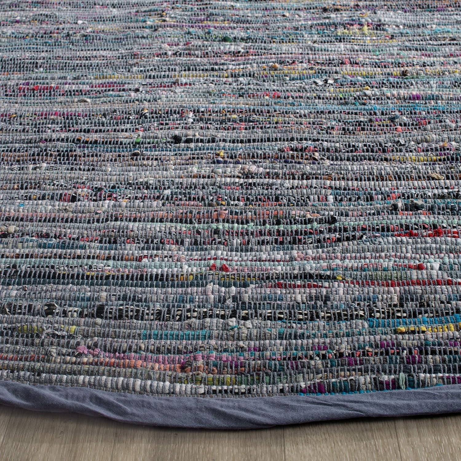 image:imageSAFAVIEH Rag Rug Collection Area Rug 8 x 10 Ivory amp Multi Handmade Boho Stripe Cotton Ideal for High Traffic Areas in Living Room Bedroom RAR121GPurpleMulti