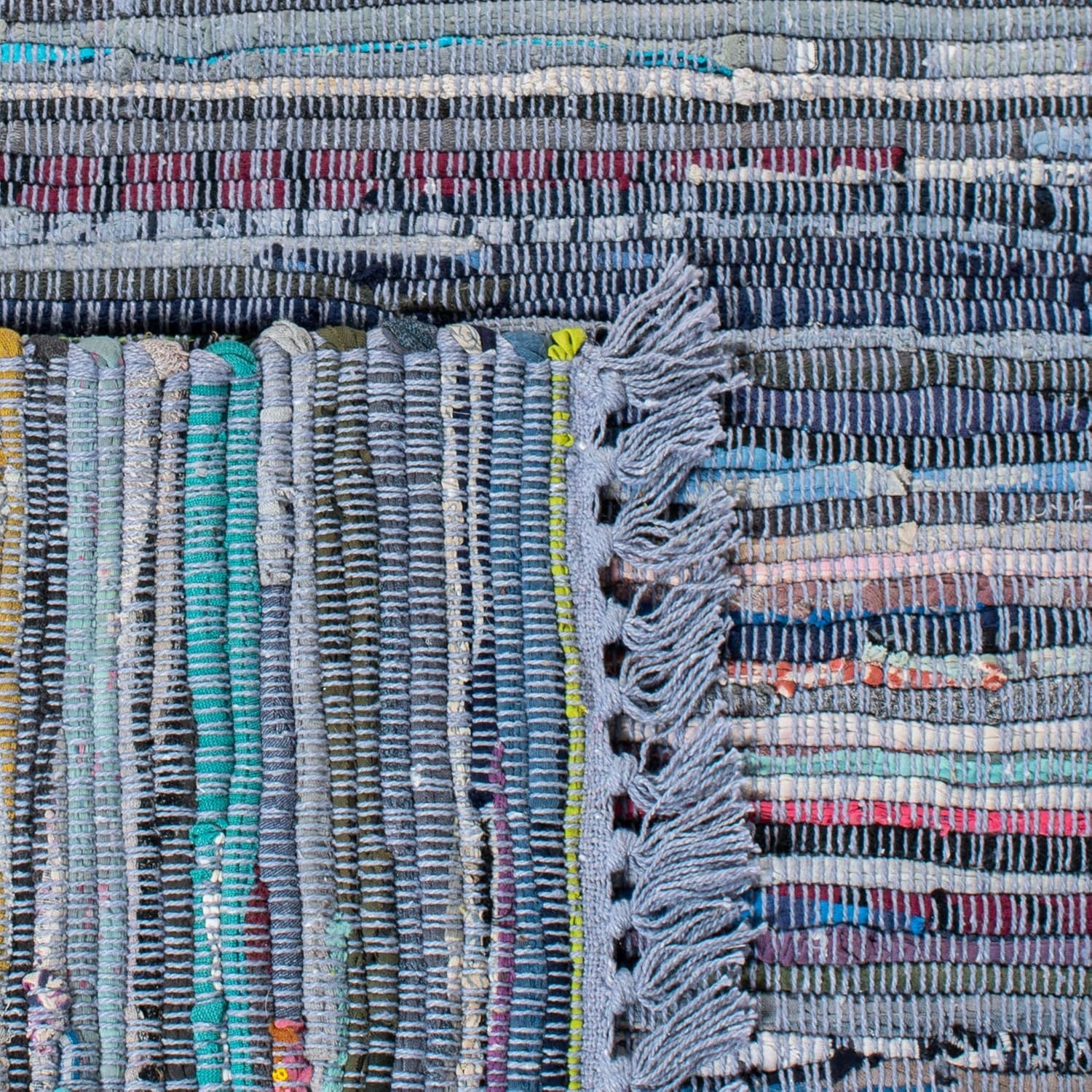 image:imageSAFAVIEH Rag Rug Collection Area Rug 8 x 10 Ivory amp Multi Handmade Boho Stripe Cotton Ideal for High Traffic Areas in Living Room Bedroom RAR121GPurpleMulti