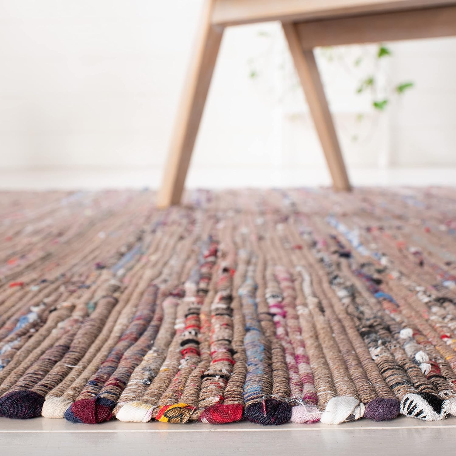 image:imageSAFAVIEH Rag Rug Collection Area Rug 8 x 10 Ivory amp Multi Handmade Boho Stripe Cotton Ideal for High Traffic Areas in Living Room Bedroom RAR121GRustMulti