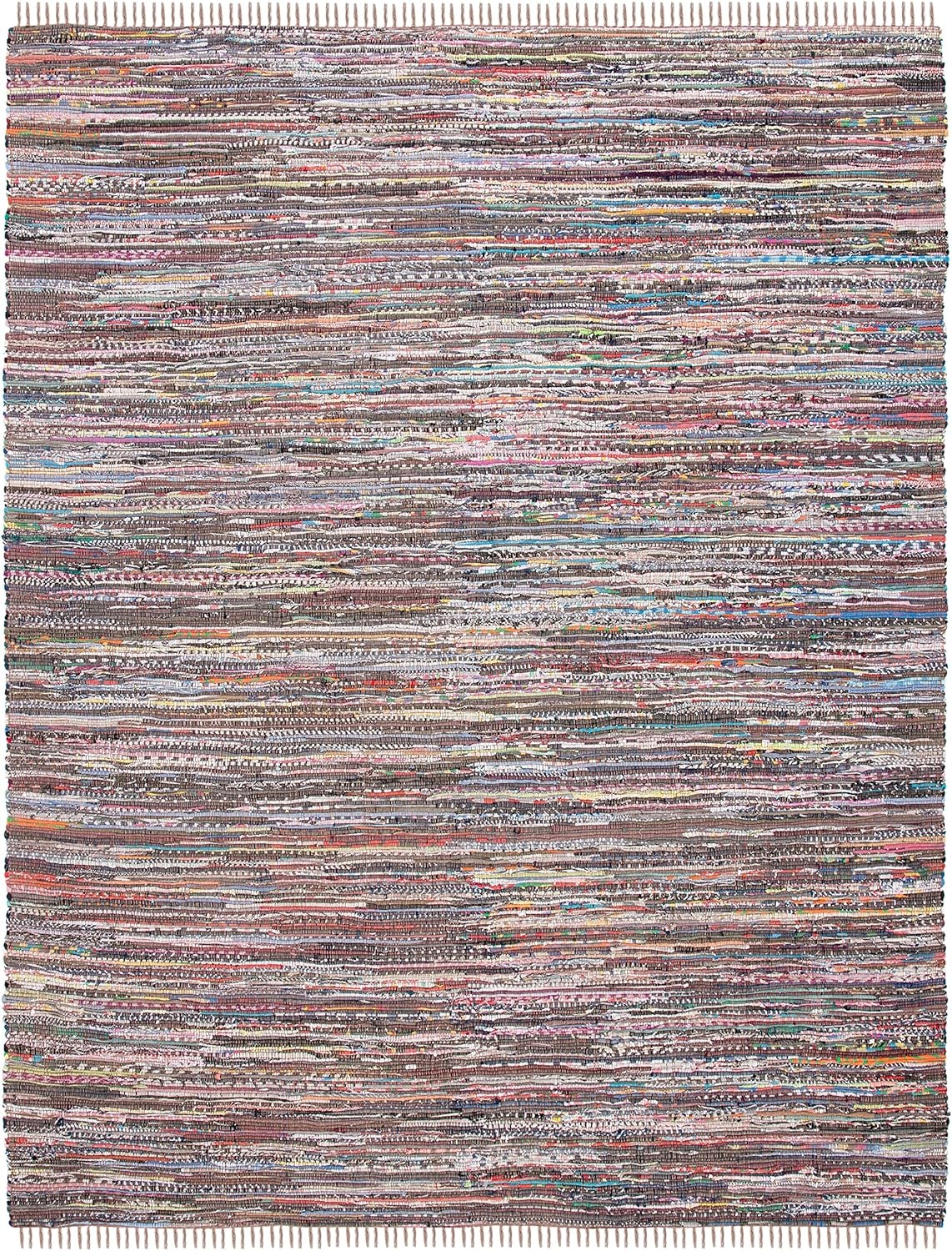 image:imageSAFAVIEH Rag Rug Collection Area Rug 8 x 10 Ivory amp Multi Handmade Boho Stripe Cotton Ideal for High Traffic Areas in Living Room Bedroom RAR121GRustMulti