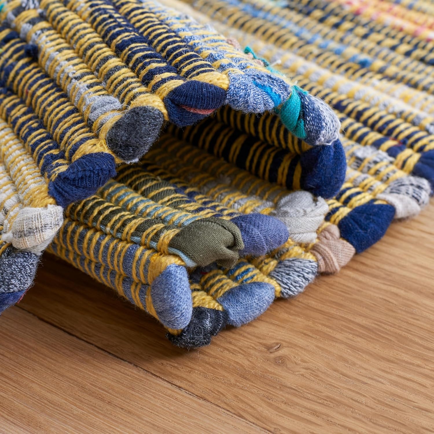 image:imageSAFAVIEH Rag Rug Collection Area Rug 8 x 10 Ivory amp Multi Handmade Boho Stripe Cotton Ideal for High Traffic Areas in Living Room Bedroom RAR121GYellowMulti