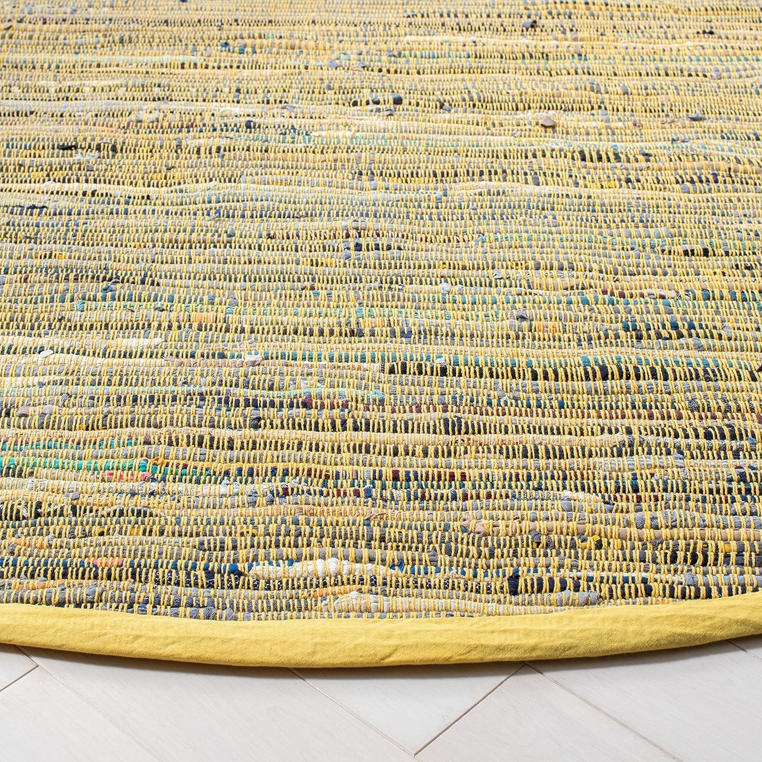 image:imageSAFAVIEH Rag Rug Collection Area Rug 8 x 10 Ivory amp Multi Handmade Boho Stripe Cotton Ideal for High Traffic Areas in Living Room Bedroom RAR121GYellowMulti