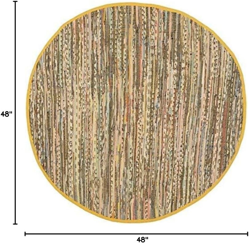 image:imageSAFAVIEH Rag Rug Collection Area Rug 8 x 10 Ivory amp Multi Handmade Boho Stripe Cotton Ideal for High Traffic Areas in Living Room Bedroom RAR121GYellowMulti
