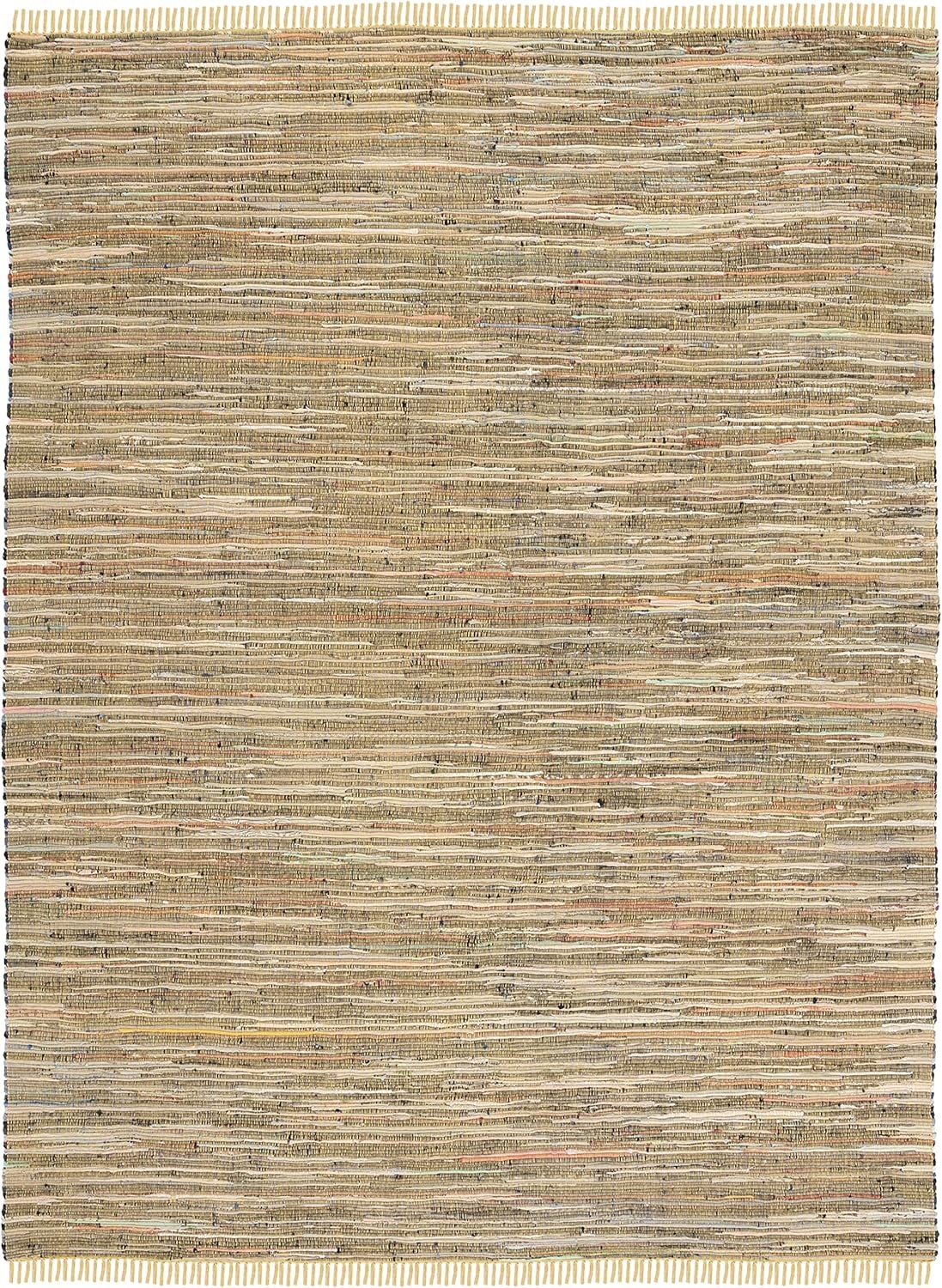 image:imageSAFAVIEH Rag Rug Collection Area Rug 8 x 10 Ivory amp Multi Handmade Boho Stripe Cotton Ideal for High Traffic Areas in Living Room Bedroom RAR121GYellowMulti