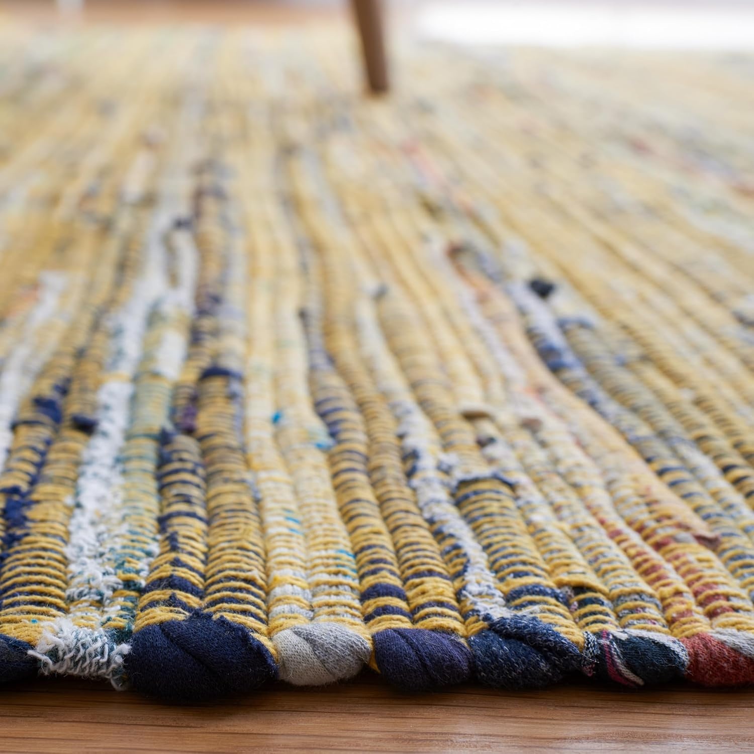 image:imageSAFAVIEH Rag Rug Collection Area Rug 8 x 10 Ivory amp Multi Handmade Boho Stripe Cotton Ideal for High Traffic Areas in Living Room Bedroom RAR121GYellowMulti