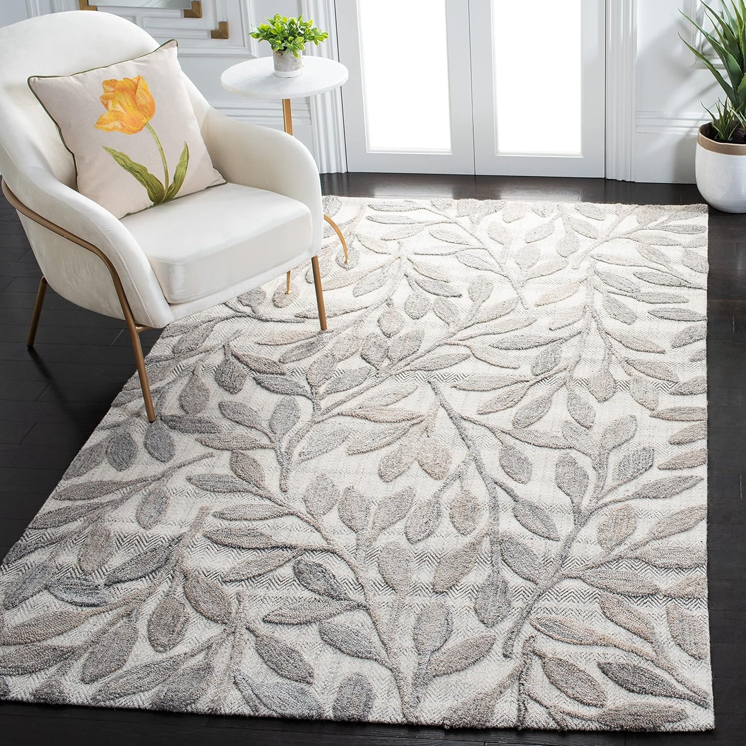image:imageSAFAVIEH South Hampton Collection 8 x 10 Beige SHA302B Handmade Botanical Wool Area RugBeige