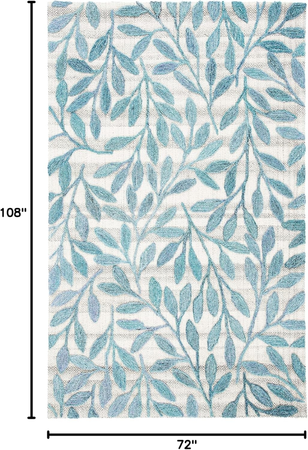 image:imageSAFAVIEH South Hampton Collection 8 x 10 Beige SHA302B Handmade Botanical Wool Area RugBlue