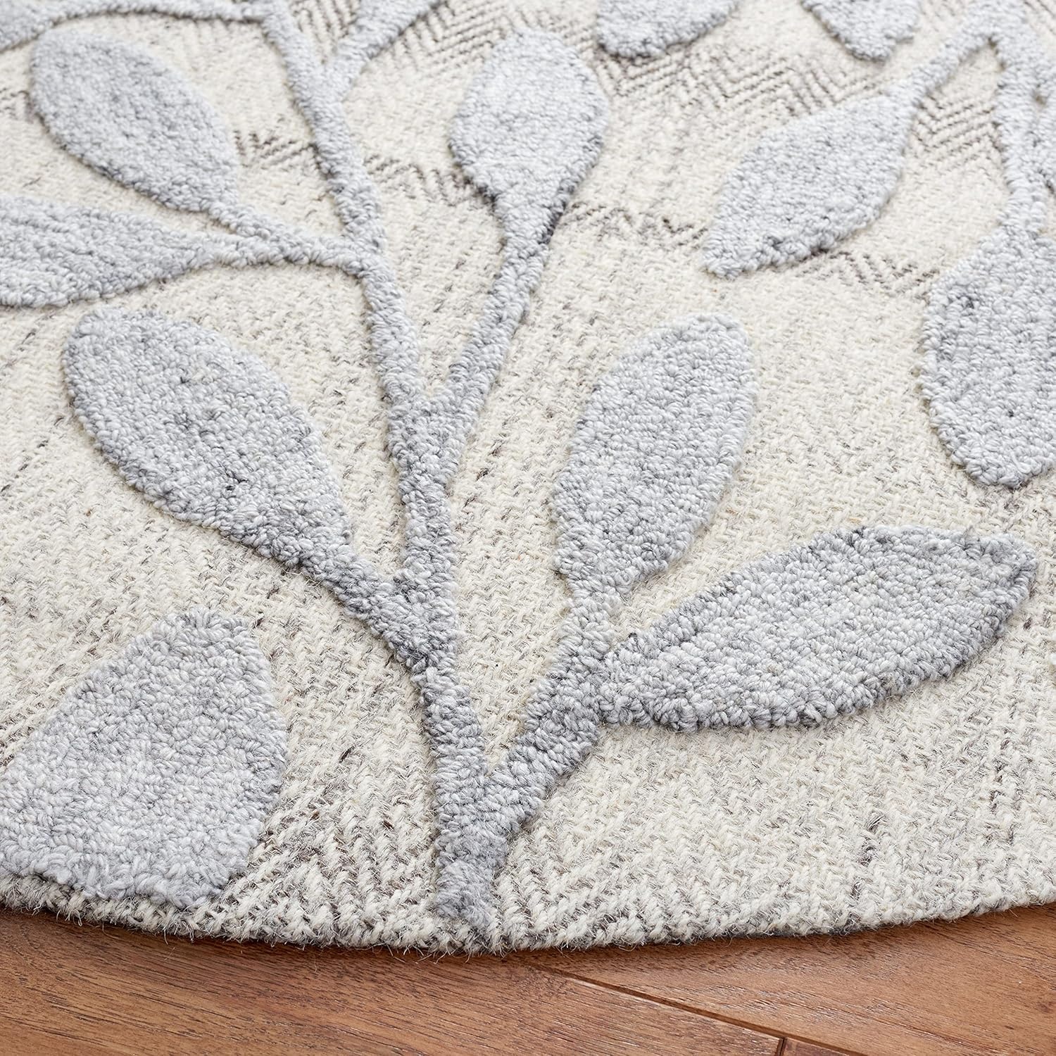 image:imageSAFAVIEH South Hampton Collection 8 x 10 Beige SHA302B Handmade Botanical Wool Area RugGrey
