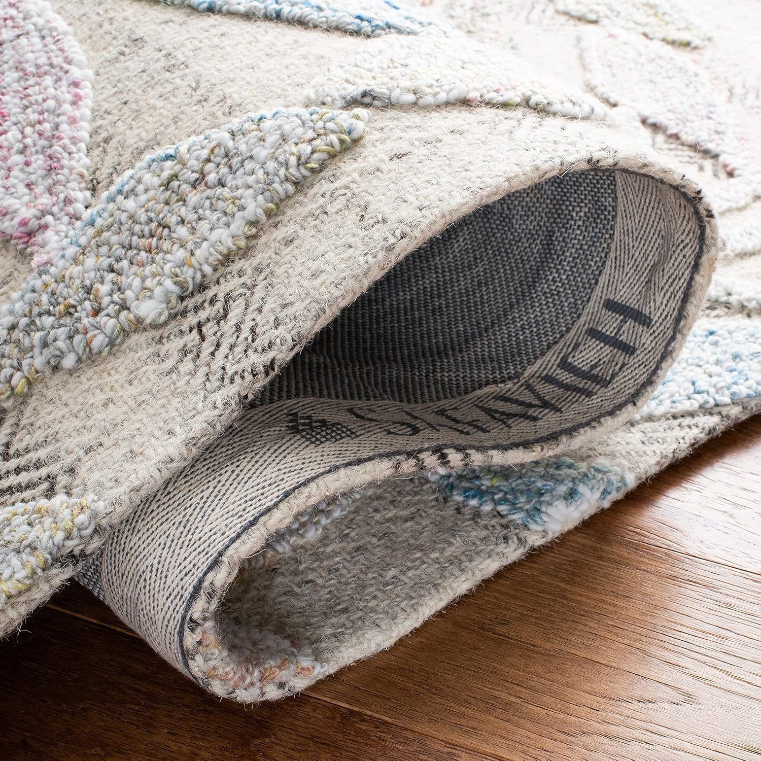 image:imageSAFAVIEH South Hampton Collection 8 x 10 Beige SHA302B Handmade Botanical Wool Area RugPurpleBlue
