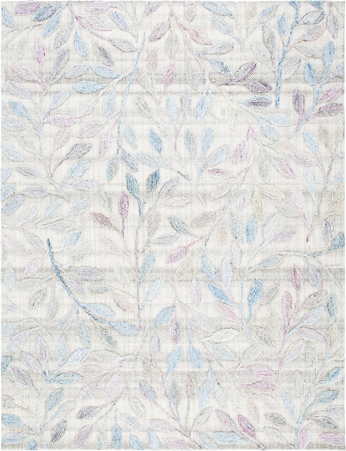 image:imageSAFAVIEH South Hampton Collection 8 x 10 Beige SHA302B Handmade Botanical Wool Area RugPurpleBlue