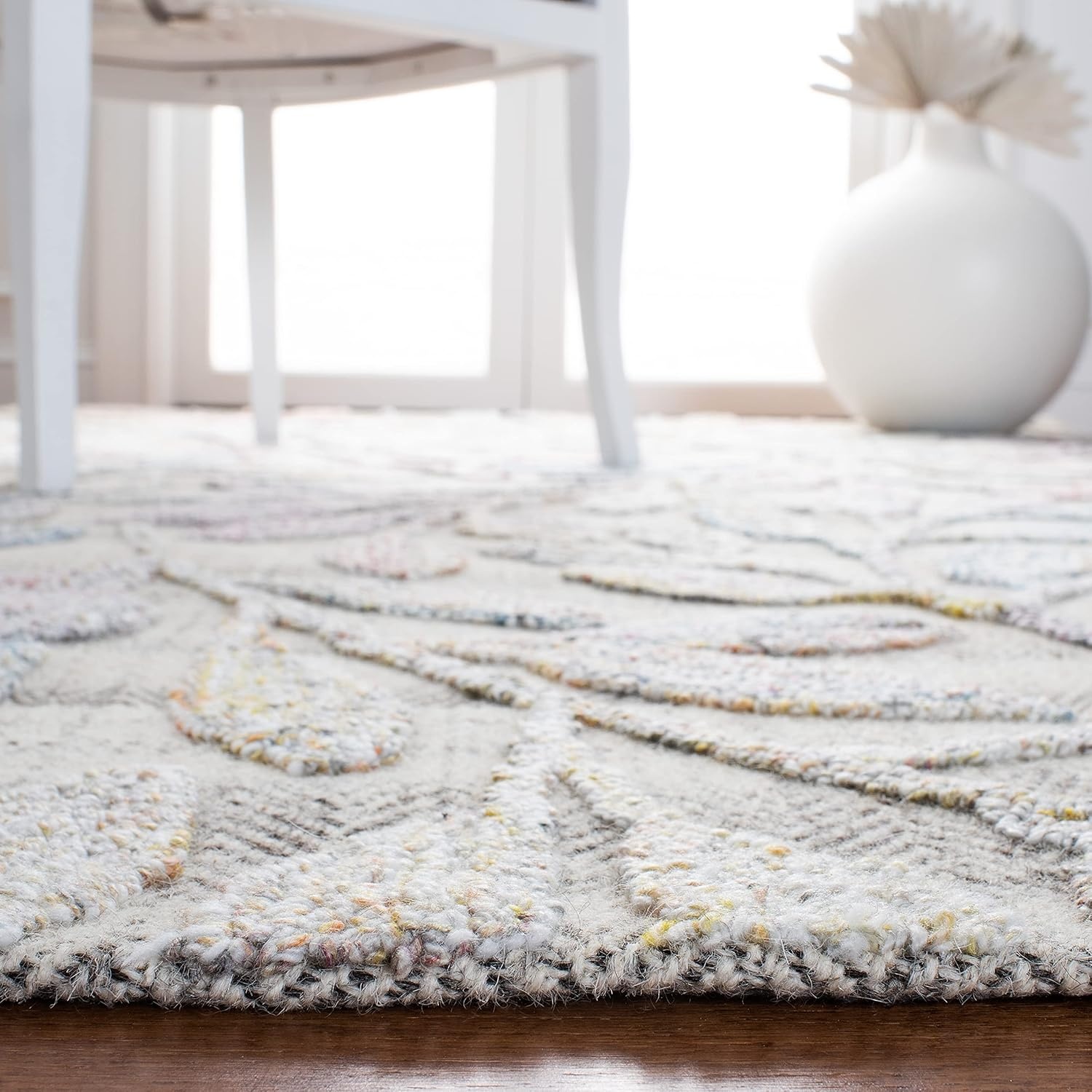 image:imageSAFAVIEH South Hampton Collection 8 x 10 Beige SHA302B Handmade Botanical Wool Area RugPurpleBlue