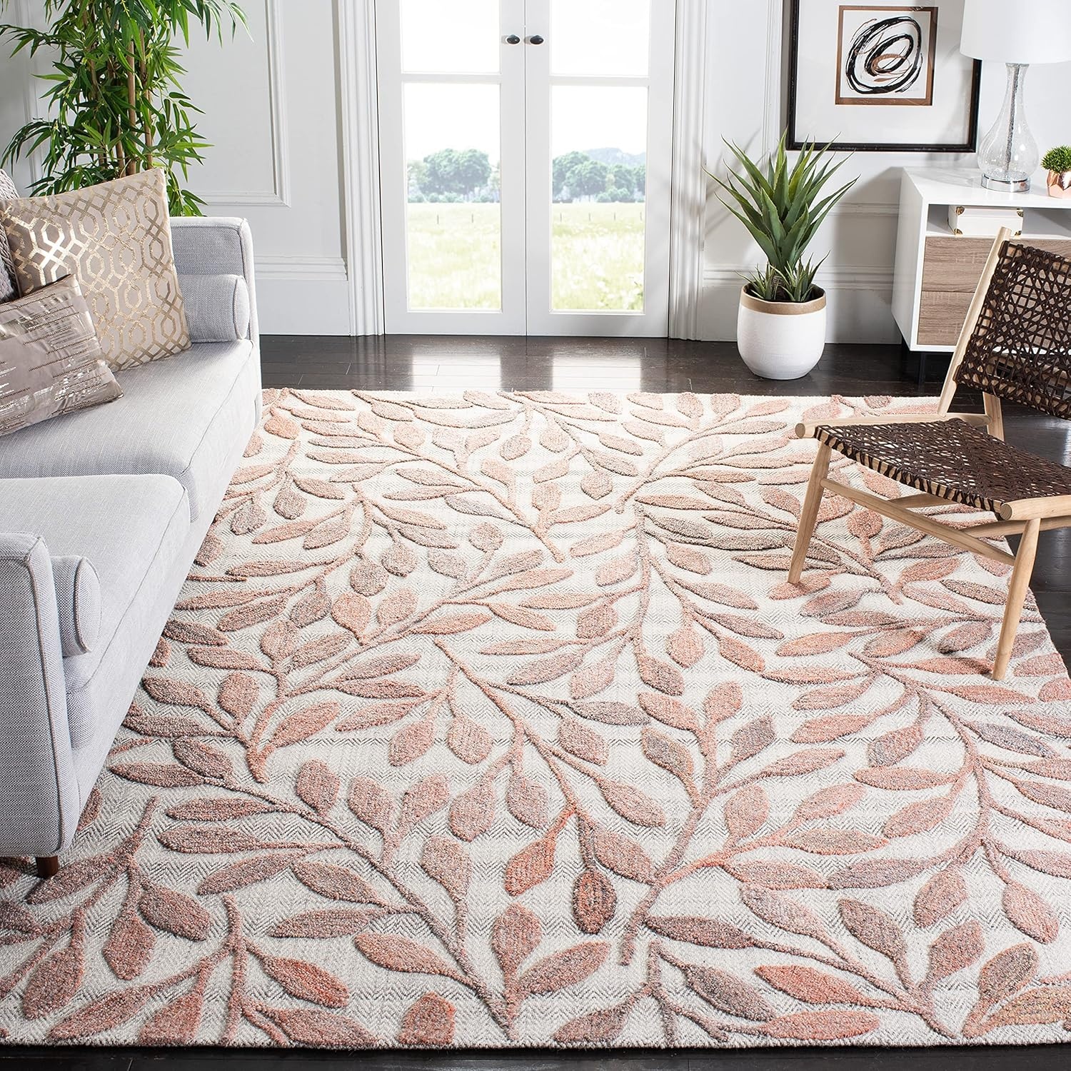 image:imageSAFAVIEH South Hampton Collection 8 x 10 Beige SHA302B Handmade Botanical Wool Area RugRustIvory