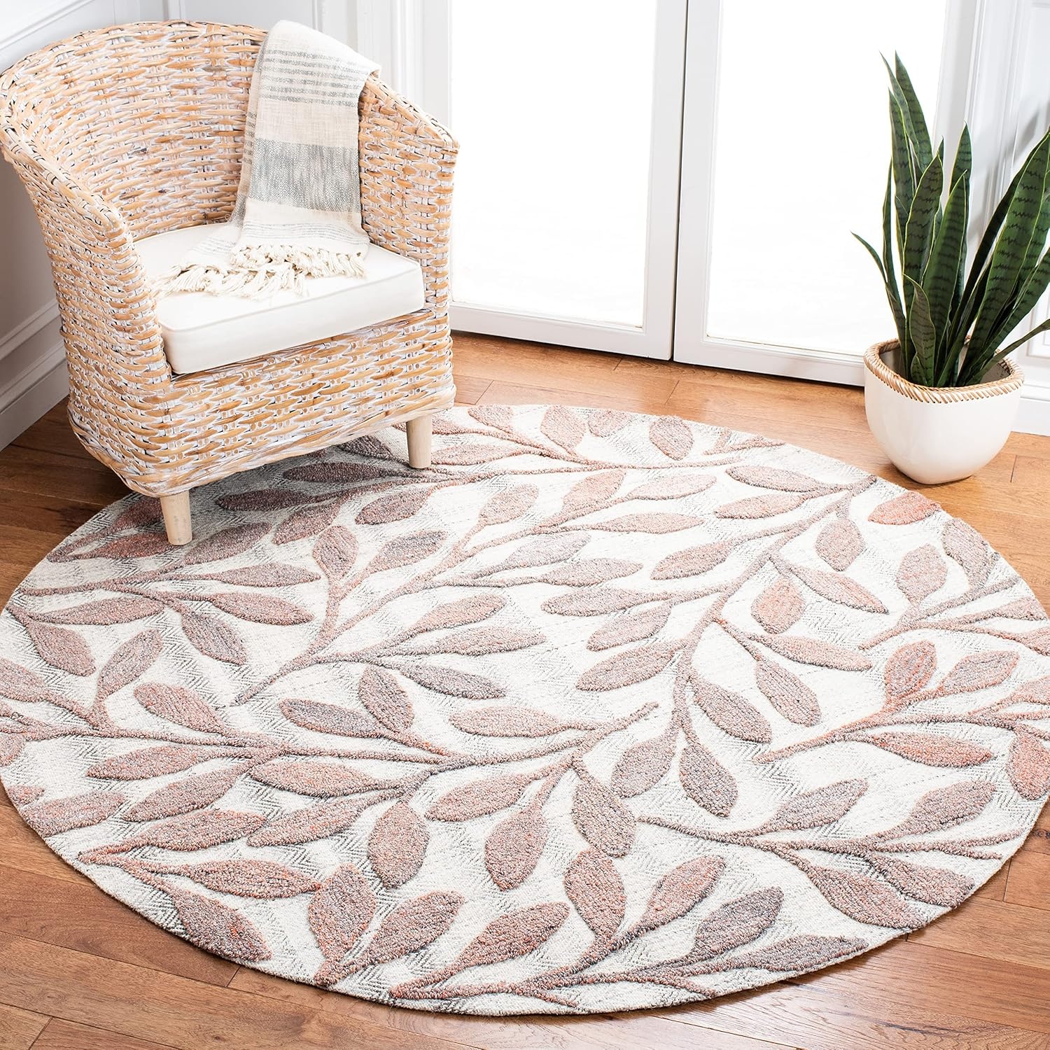 image:imageSAFAVIEH South Hampton Collection 8 x 10 Beige SHA302B Handmade Botanical Wool Area RugRustIvory