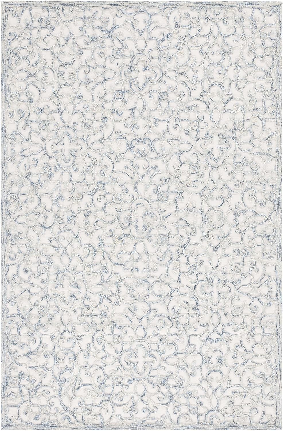 image:imageSAFAVIEH Trace Collection 8 Round BrownIvory TRC103T Handmade Premium Wool Entryway Foyer Living Room Bedroom Kitchen Area RugBlueIvory