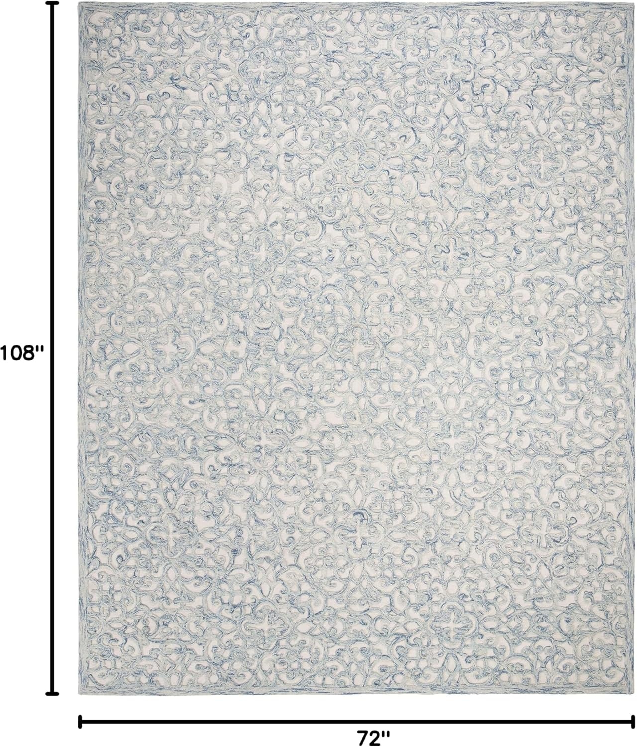 image:imageSAFAVIEH Trace Collection 8 Round BrownIvory TRC103T Handmade Premium Wool Entryway Foyer Living Room Bedroom Kitchen Area RugBlueIvory