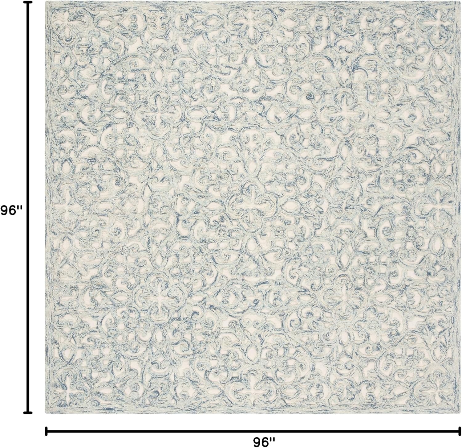 image:imageSAFAVIEH Trace Collection 8 Round BrownIvory TRC103T Handmade Premium Wool Entryway Foyer Living Room Bedroom Kitchen Area RugBlueIvory