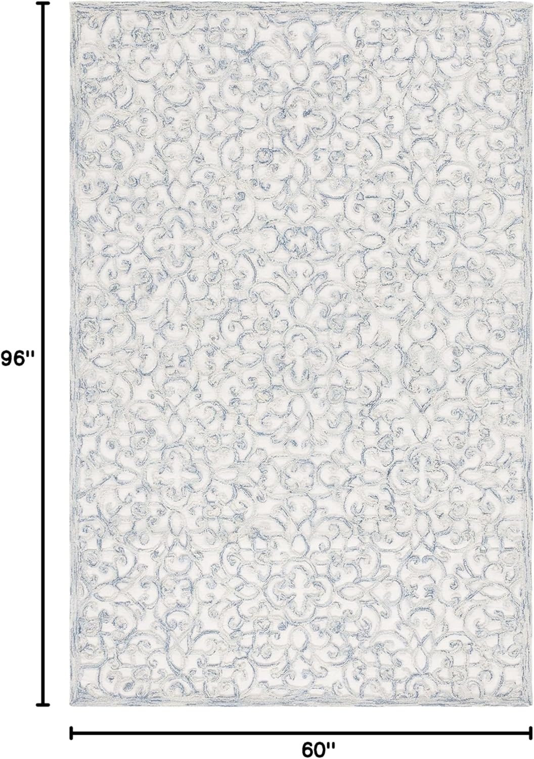 image:imageSAFAVIEH Trace Collection 8 Round BrownIvory TRC103T Handmade Premium Wool Entryway Foyer Living Room Bedroom Kitchen Area RugBlueIvory