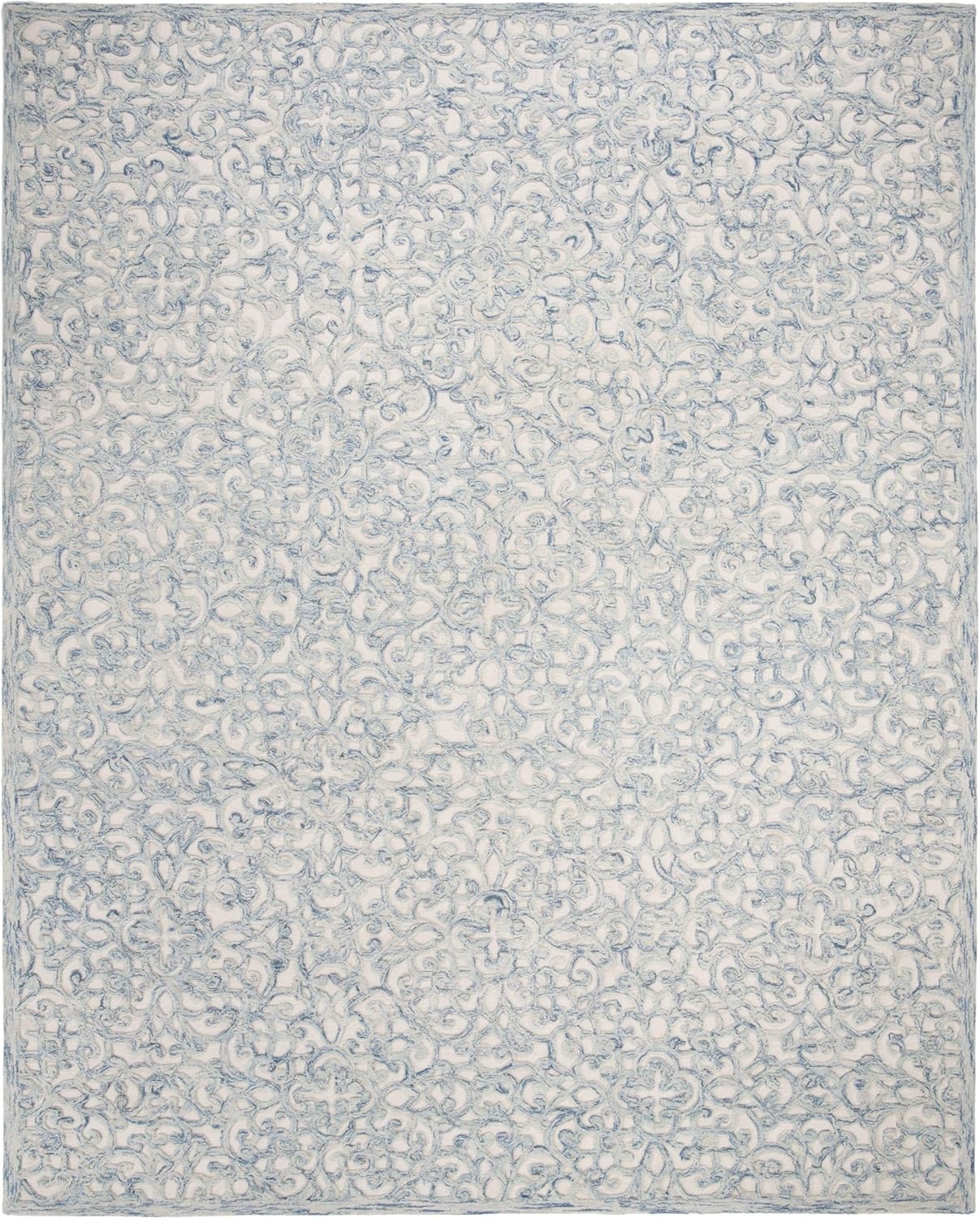 image:imageSAFAVIEH Trace Collection 8 Round BrownIvory TRC103T Handmade Premium Wool Entryway Foyer Living Room Bedroom Kitchen Area RugBlueIvory