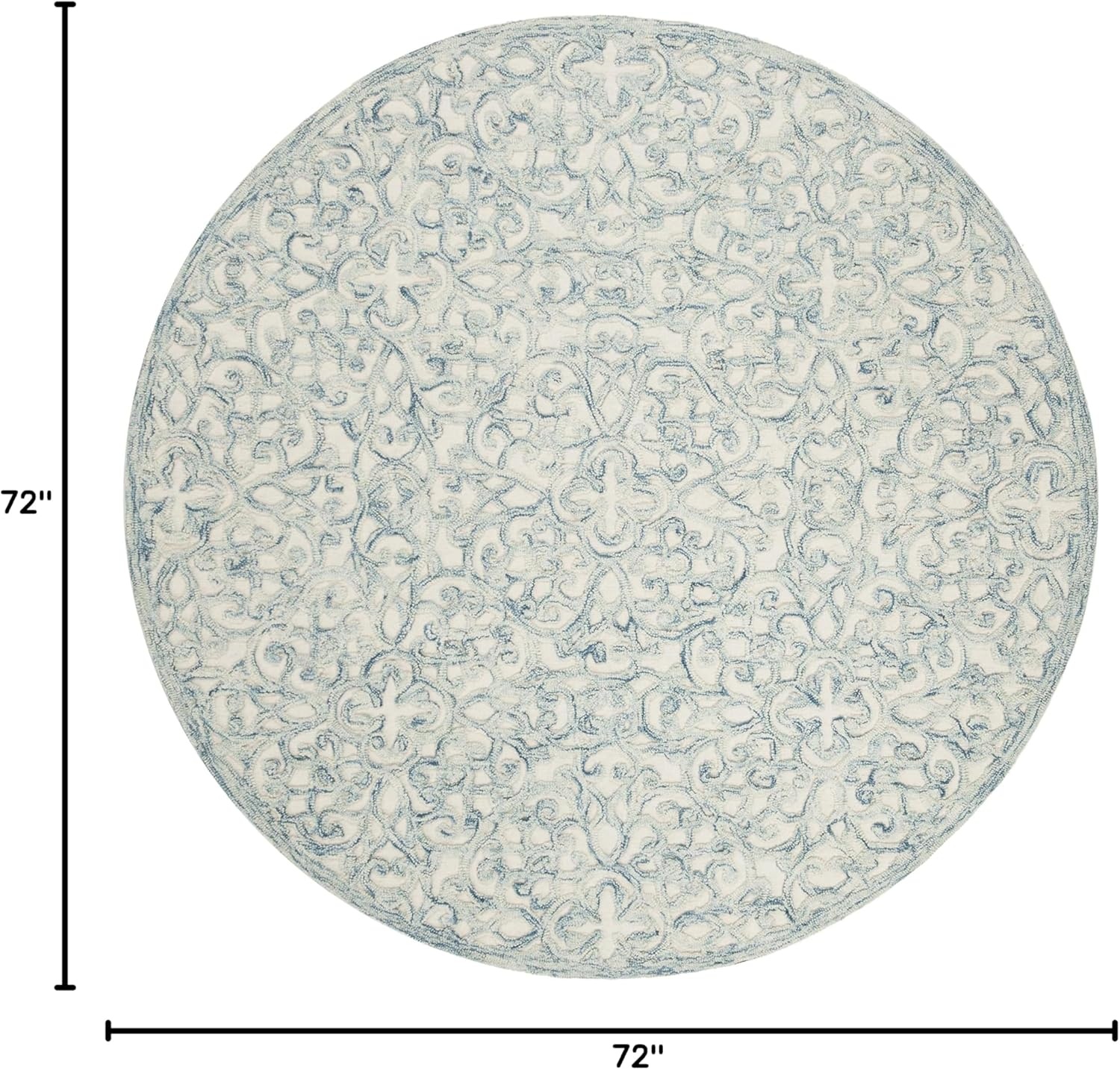 image:imageSAFAVIEH Trace Collection 8 Round BrownIvory TRC103T Handmade Premium Wool Entryway Foyer Living Room Bedroom Kitchen Area RugBlueIvory