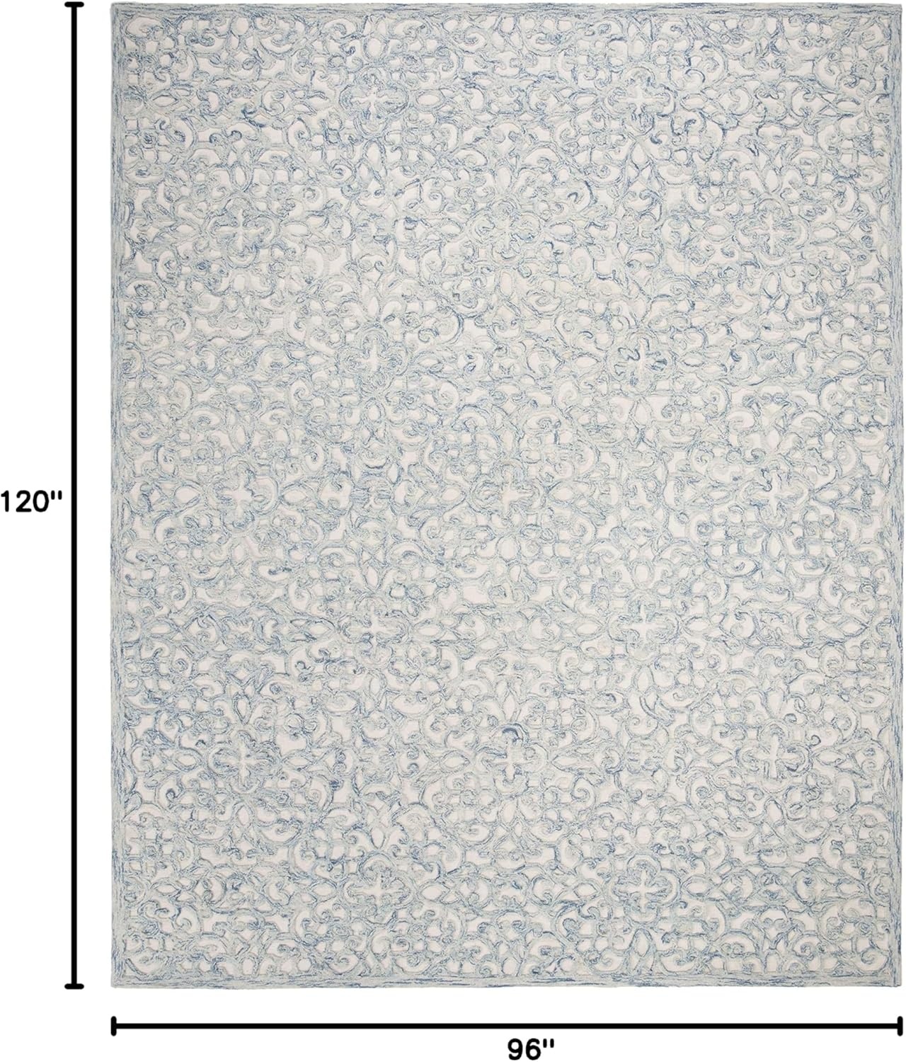 image:imageSAFAVIEH Trace Collection 8 Round BrownIvory TRC103T Handmade Premium Wool Entryway Foyer Living Room Bedroom Kitchen Area RugBlueIvory