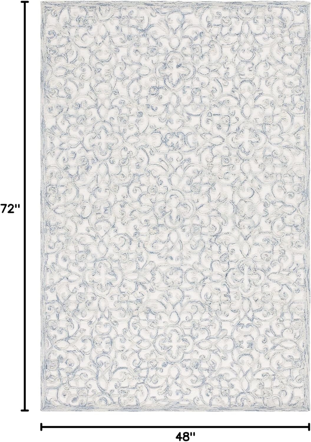 image:imageSAFAVIEH Trace Collection 8 Round BrownIvory TRC103T Handmade Premium Wool Entryway Foyer Living Room Bedroom Kitchen Area RugBlueIvory