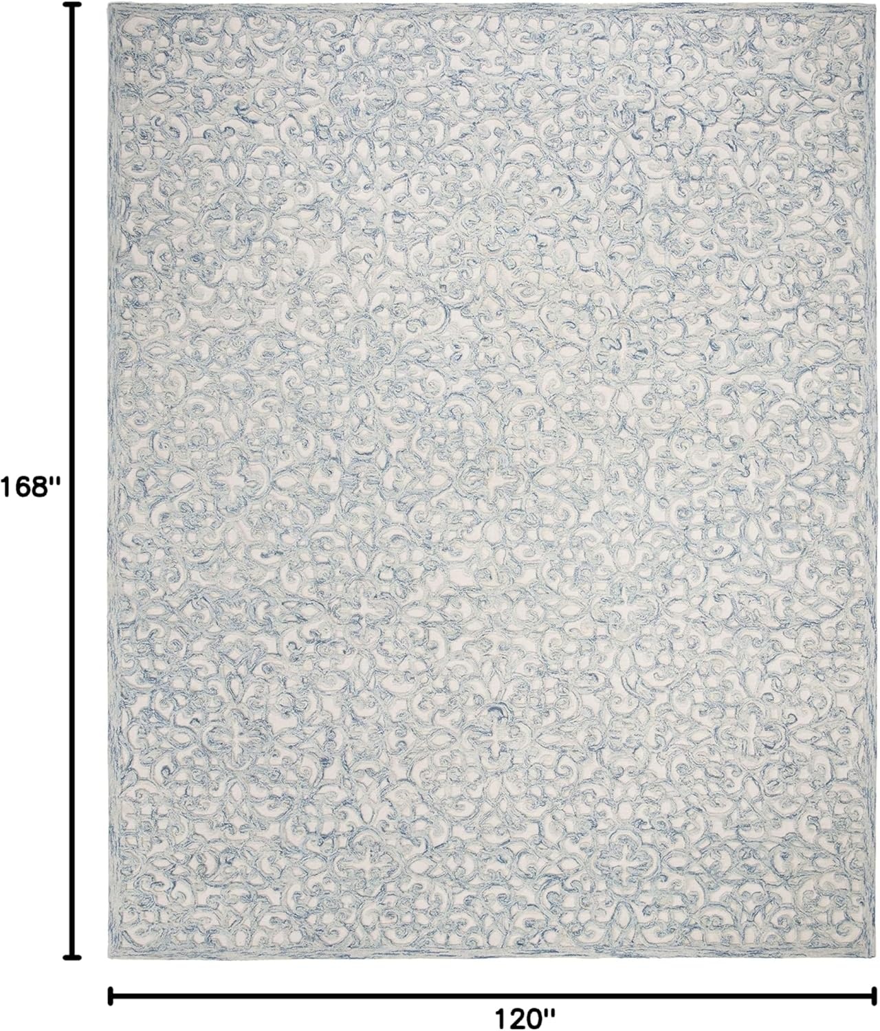 image:imageSAFAVIEH Trace Collection 8 Round BrownIvory TRC103T Handmade Premium Wool Entryway Foyer Living Room Bedroom Kitchen Area RugBlueIvory