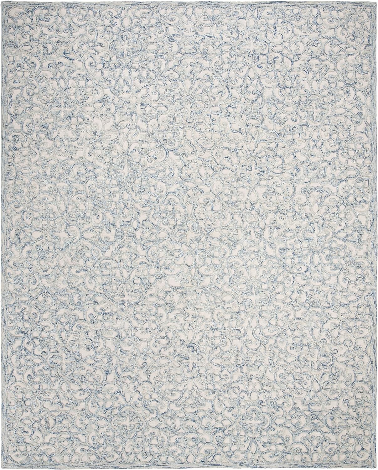 image:imageSAFAVIEH Trace Collection 8 Round BrownIvory TRC103T Handmade Premium Wool Entryway Foyer Living Room Bedroom Kitchen Area RugBlueIvory