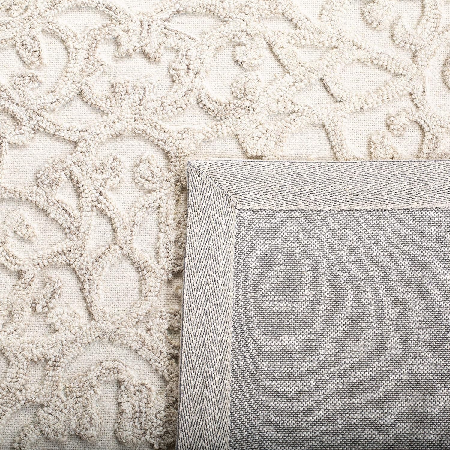 image:imageSAFAVIEH Trace Collection 8 Round BrownIvory TRC103T Handmade Premium Wool Entryway Foyer Living Room Bedroom Kitchen Area RugCamelIvory