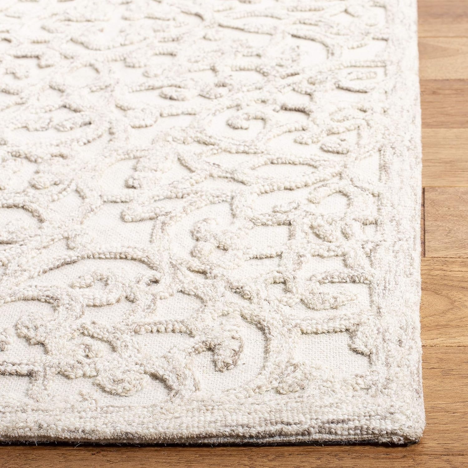 image:imageSAFAVIEH Trace Collection 8 Round BrownIvory TRC103T Handmade Premium Wool Entryway Foyer Living Room Bedroom Kitchen Area RugCamelIvory