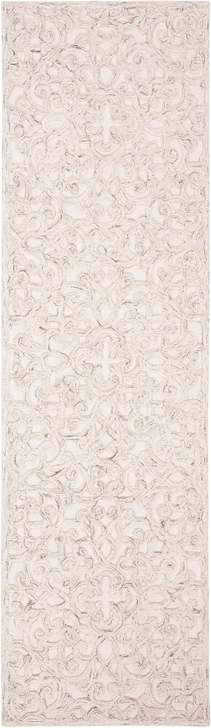 image:imageSAFAVIEH Trace Collection 8 Round BrownIvory TRC103T Handmade Premium Wool Entryway Foyer Living Room Bedroom Kitchen Area RugCamelIvory